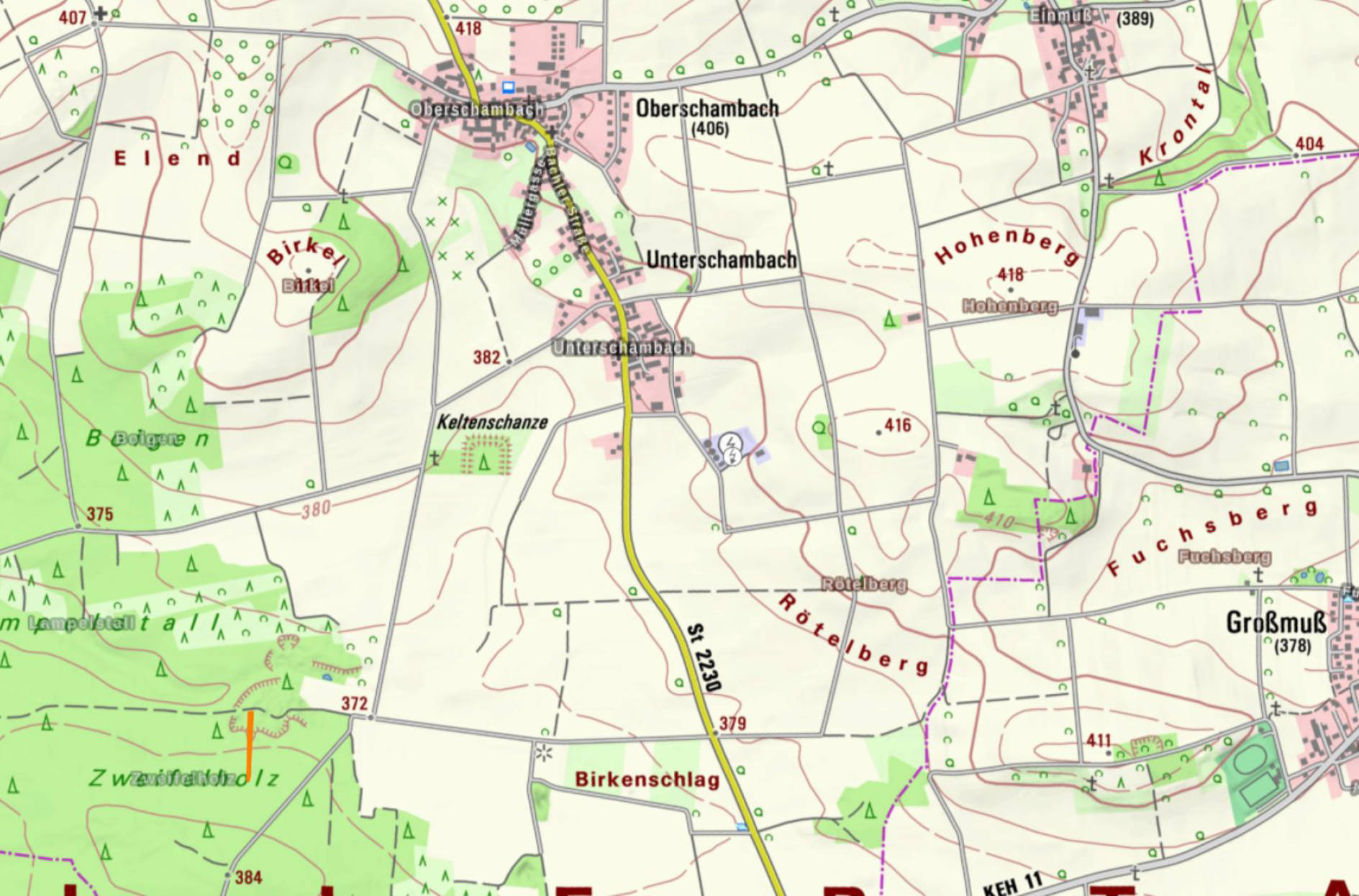 Waldfläche 0001 K 0023-2024 Gemarkung Oberschambach FlSt. 1156, 93345 Hausen