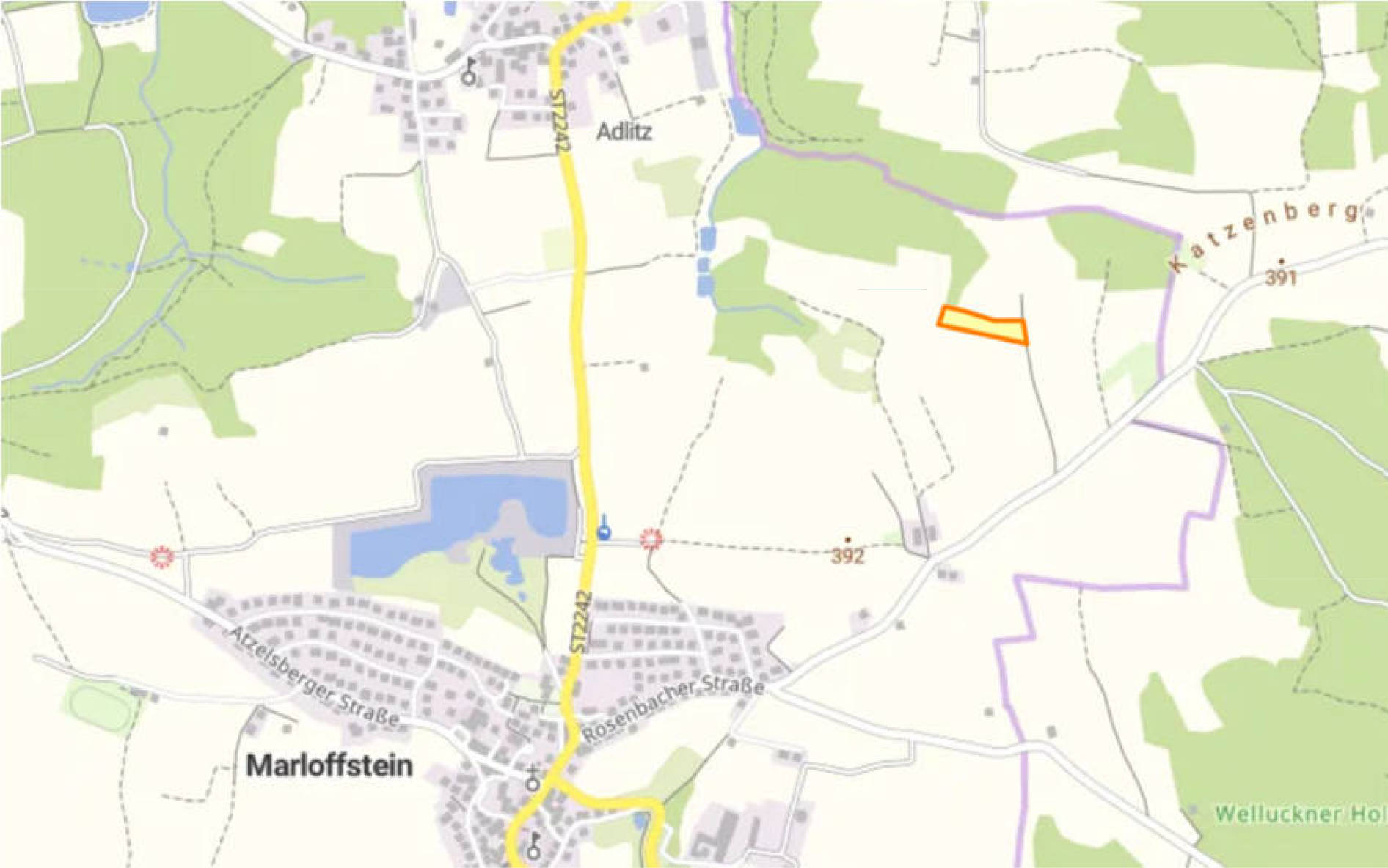 land- und forstwirtschaftlich genutztes Grundstück in Im Engelgraben, 00000 Marloffstein