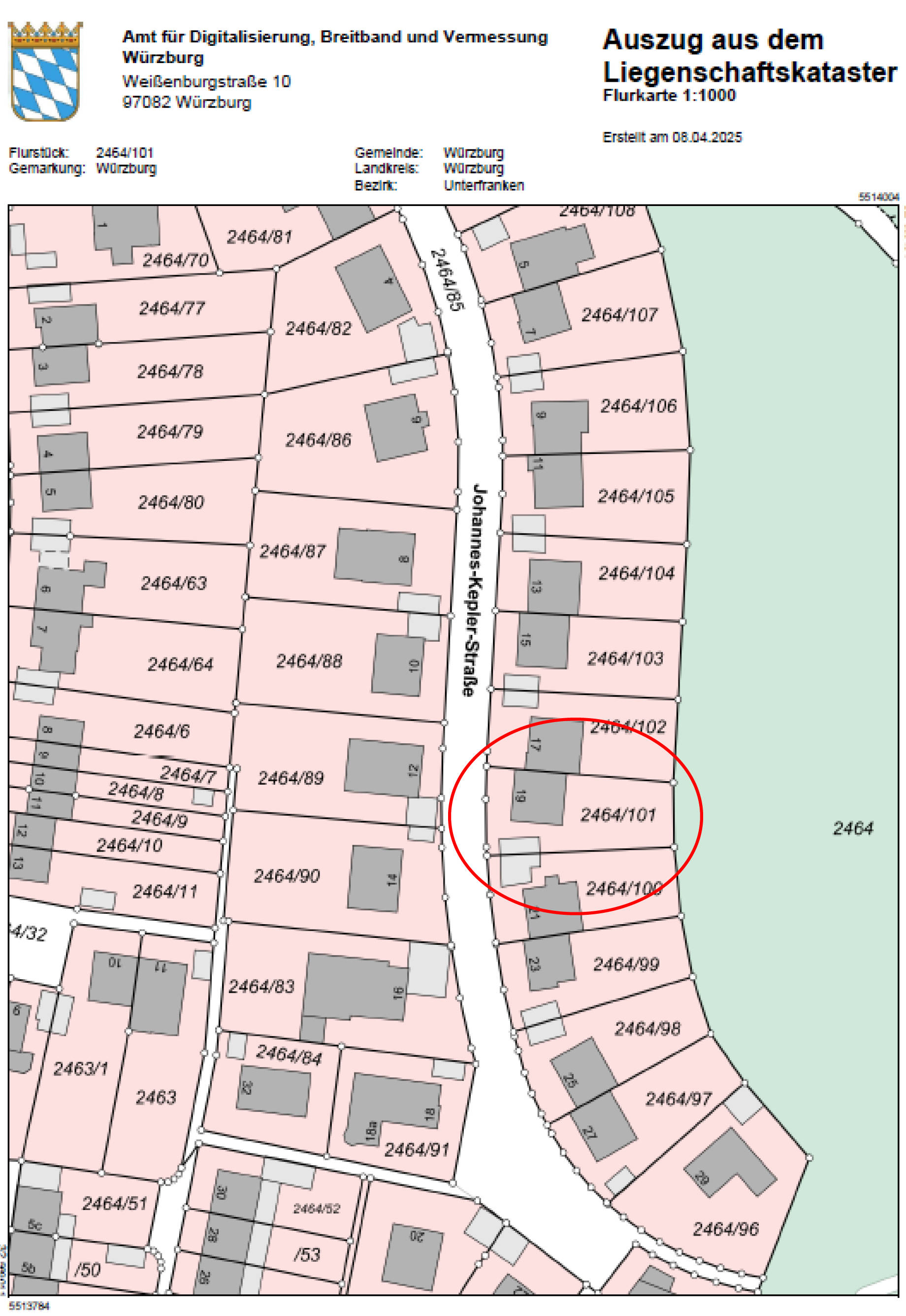 bayern 0002 K 0008/2025 Johannes-Kepler-Straße  19, 97074 Würzburg 19