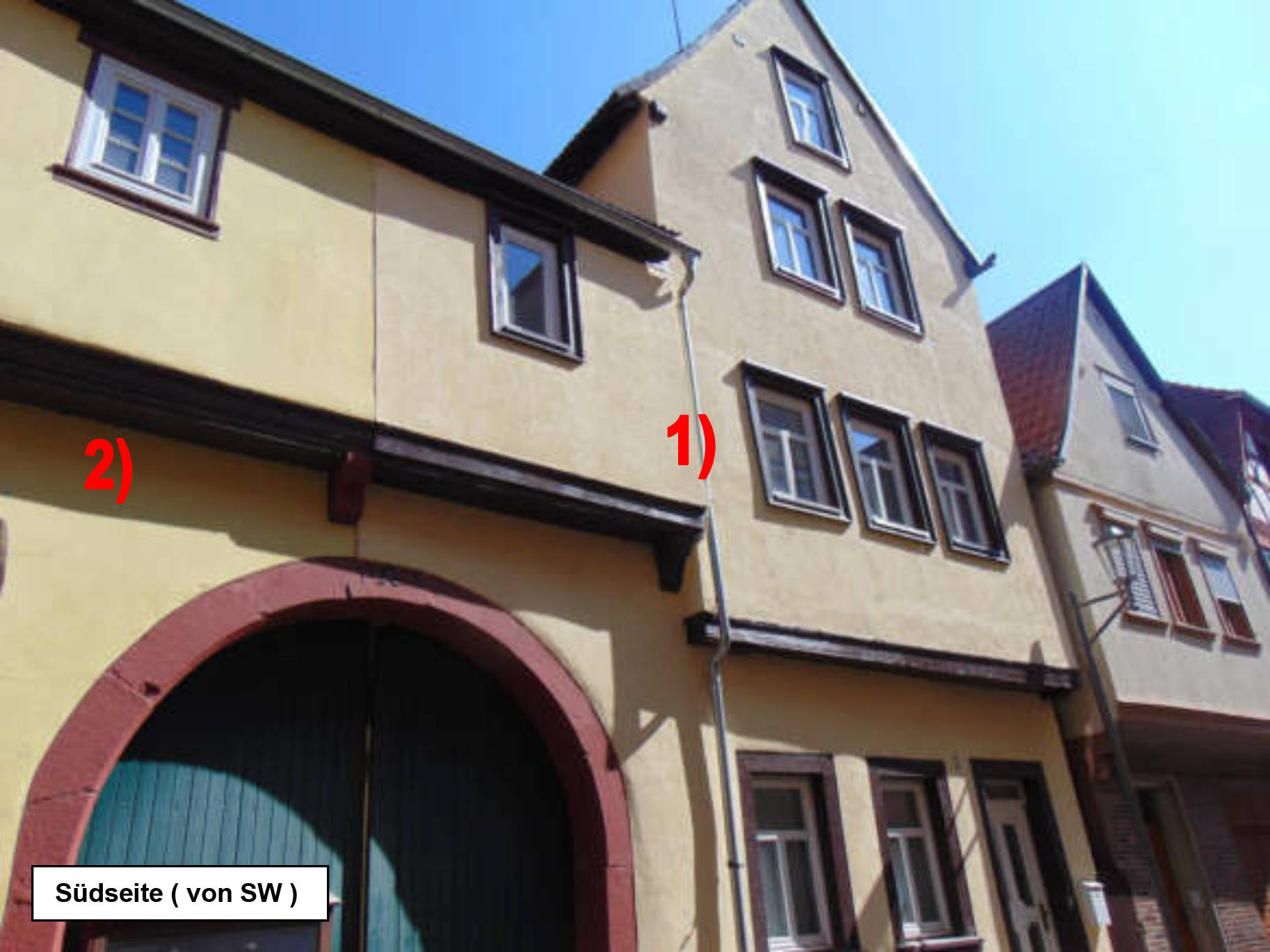Grundstück bebaut mit denkmalgeschütztem Wohnhaus; Grundstück bebaut mit Anbau in Schulgasse 3, 97753 Karlstadt - Bild 5