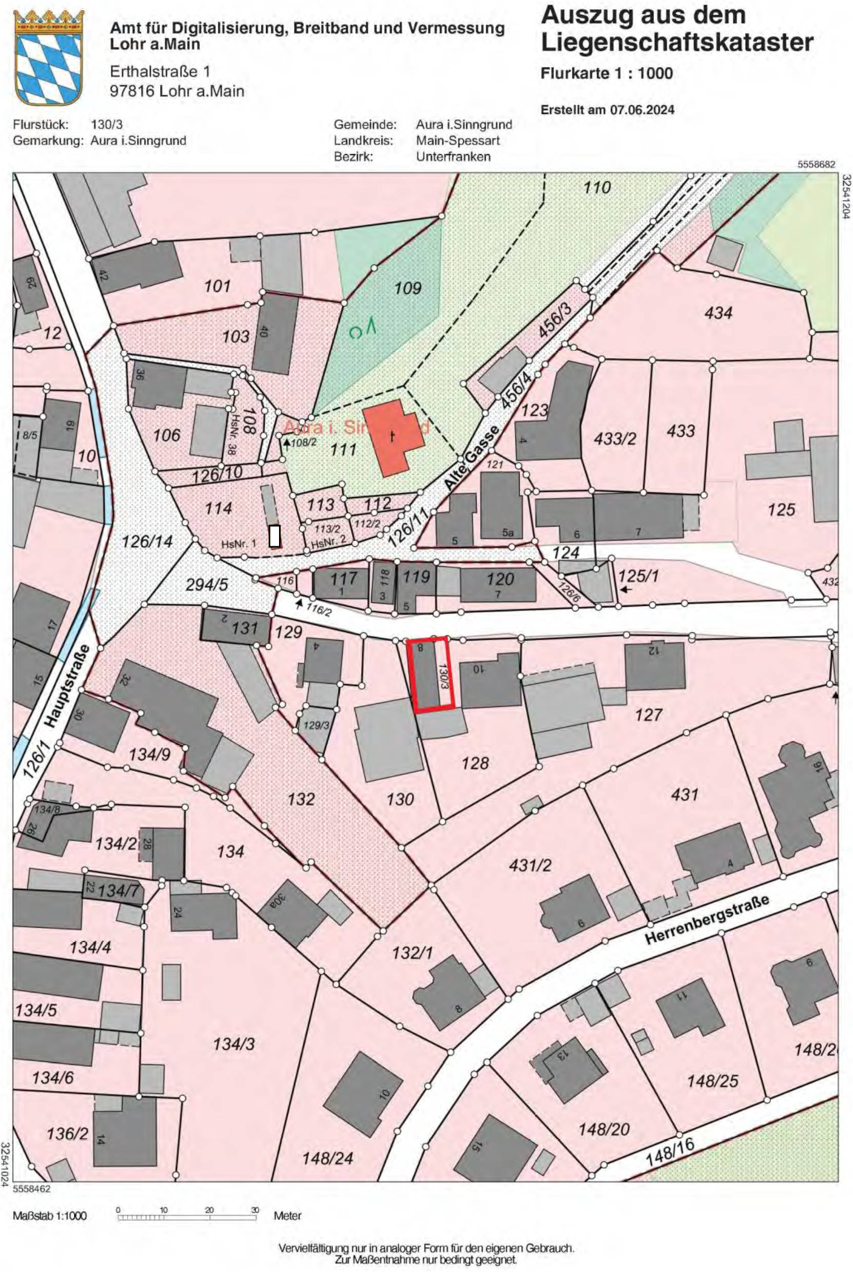 bayern 0003 K 0008/2024 Kirtelstraße 8, 97773 Aura, im Sinngrund 32
