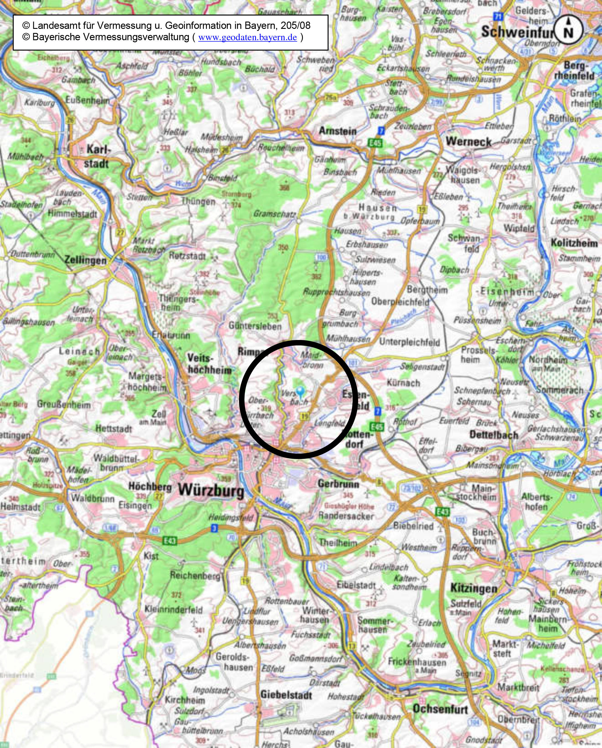bayern 0003K0056-2024 Nähe Michael-Brand-Straße, 97078 Würzburg, Versbach