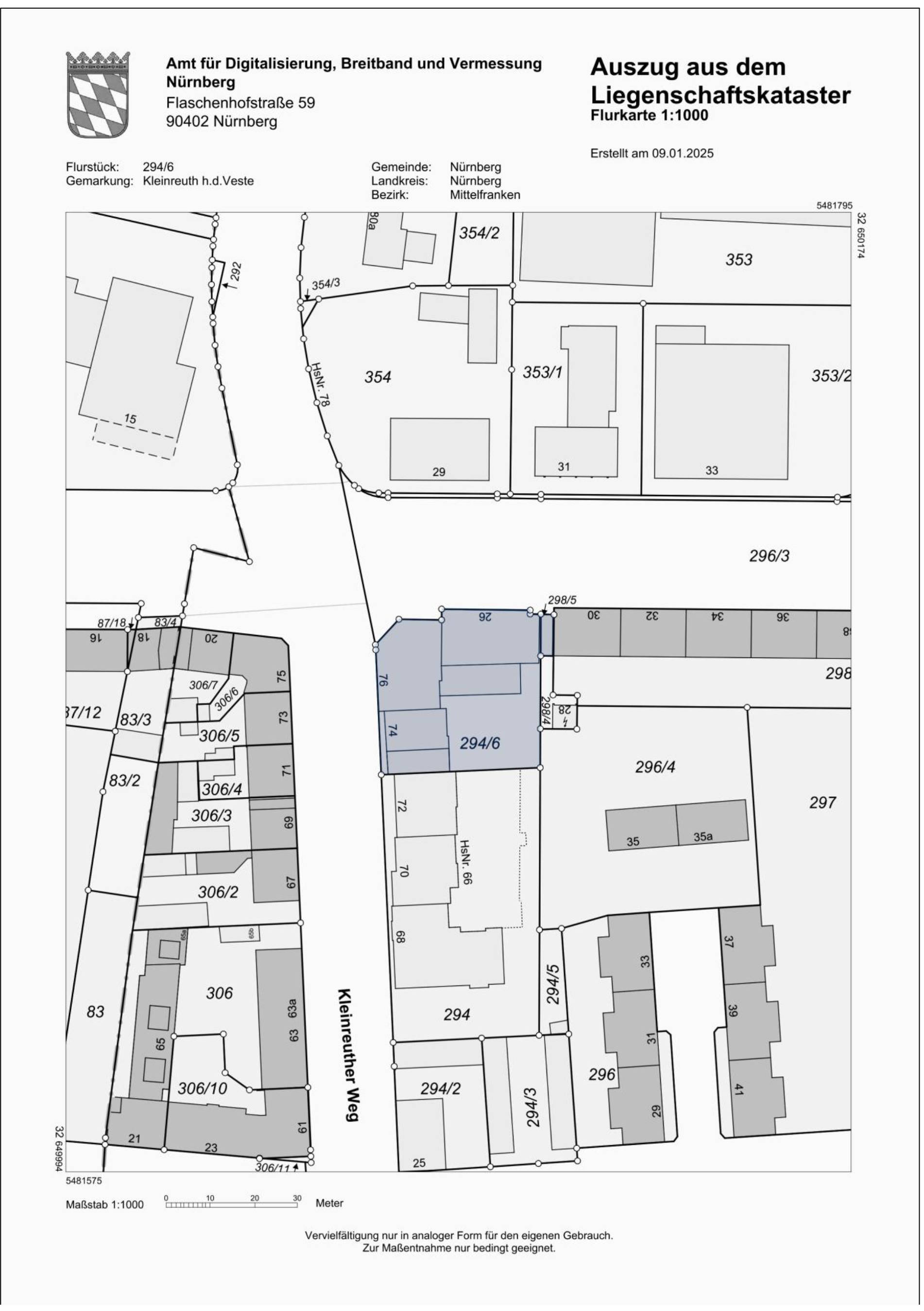 bayern 0003 K 0064/2024 Nordring 26, 90408 Nürnberg, Kleinreuth h. d. Veste 7