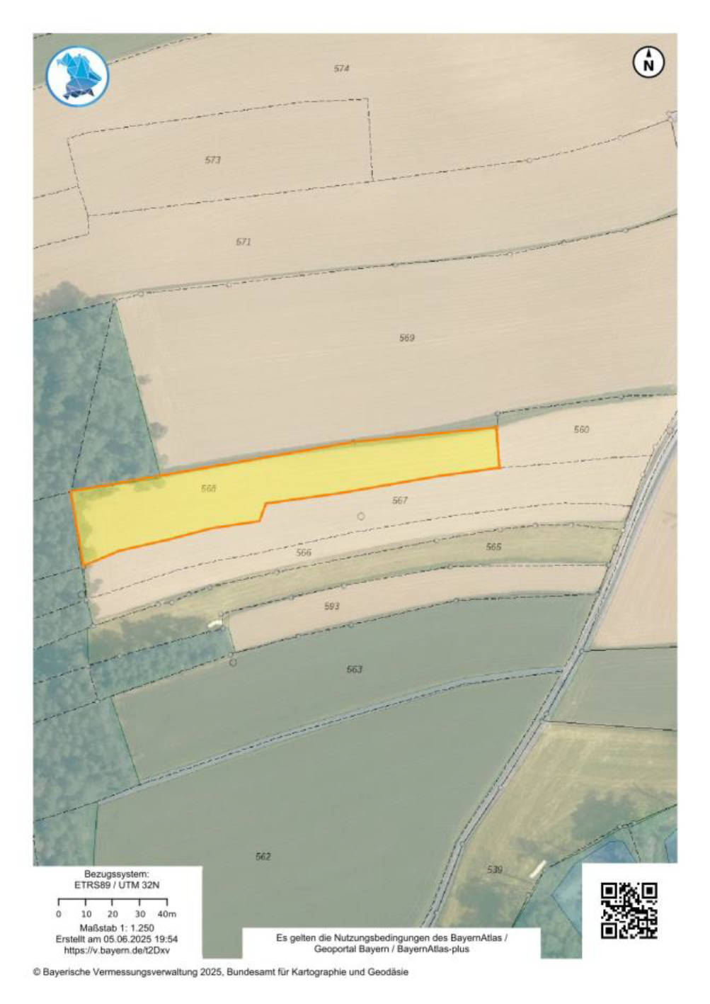 land- und forstwirtschaftlich genutztes Grundstück in In der Röte, 91154 Roth, Ottersdorf - Bild 2