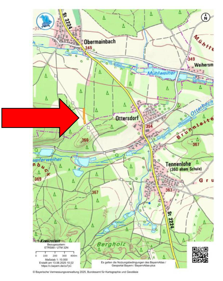 unbebautes Grundstück, land- und forstwirtschaftlich genutztes Grundstück in Langäcker, Stieräcker, 00000 Ottersdorf