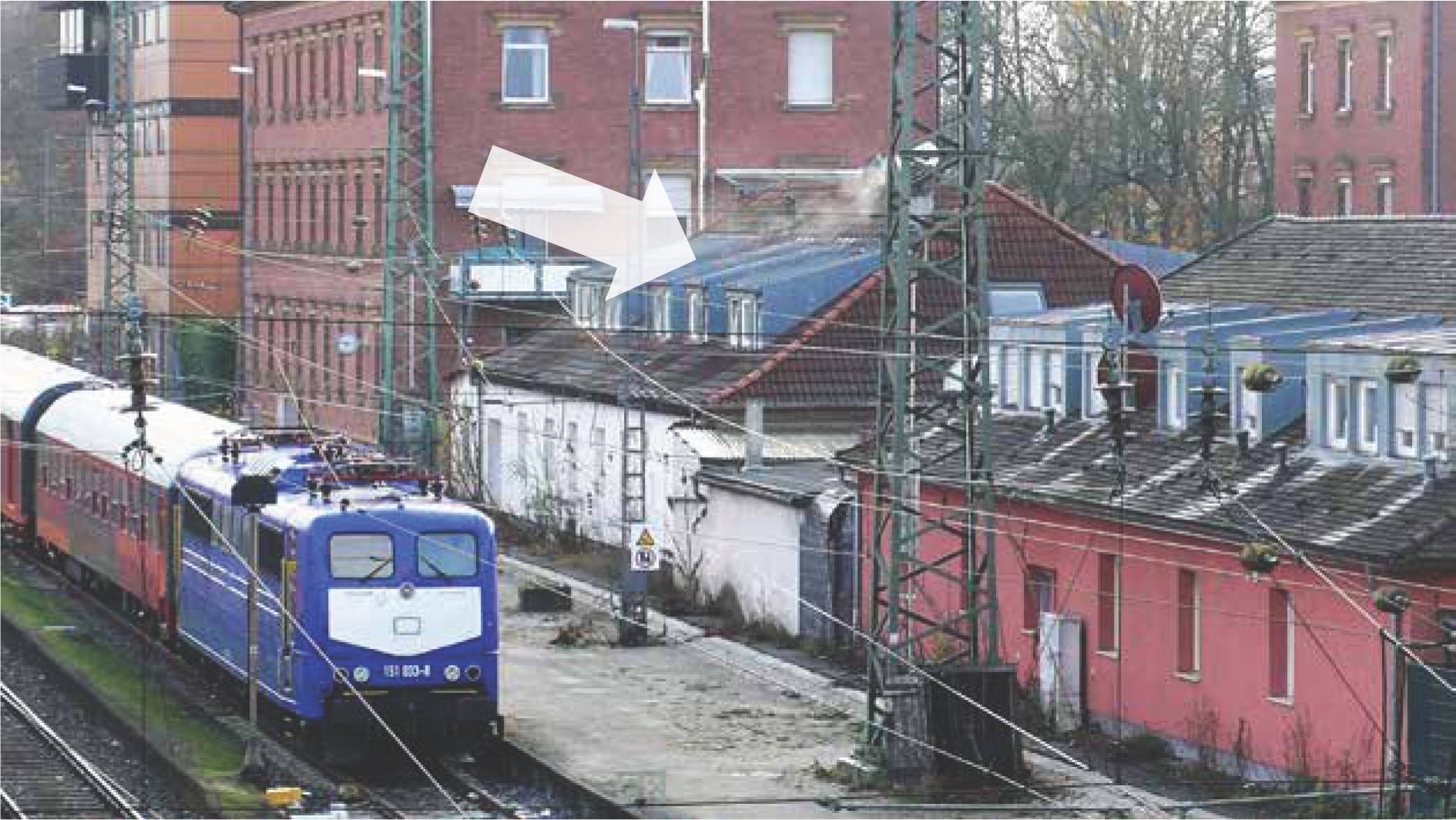 Eigentumswohnung samt Kellerräume; gewerbliche Räume (Büro mit WC) in Rangierbahnhof-Ausfahrbahnhof  1a, 90469 Nürnberg