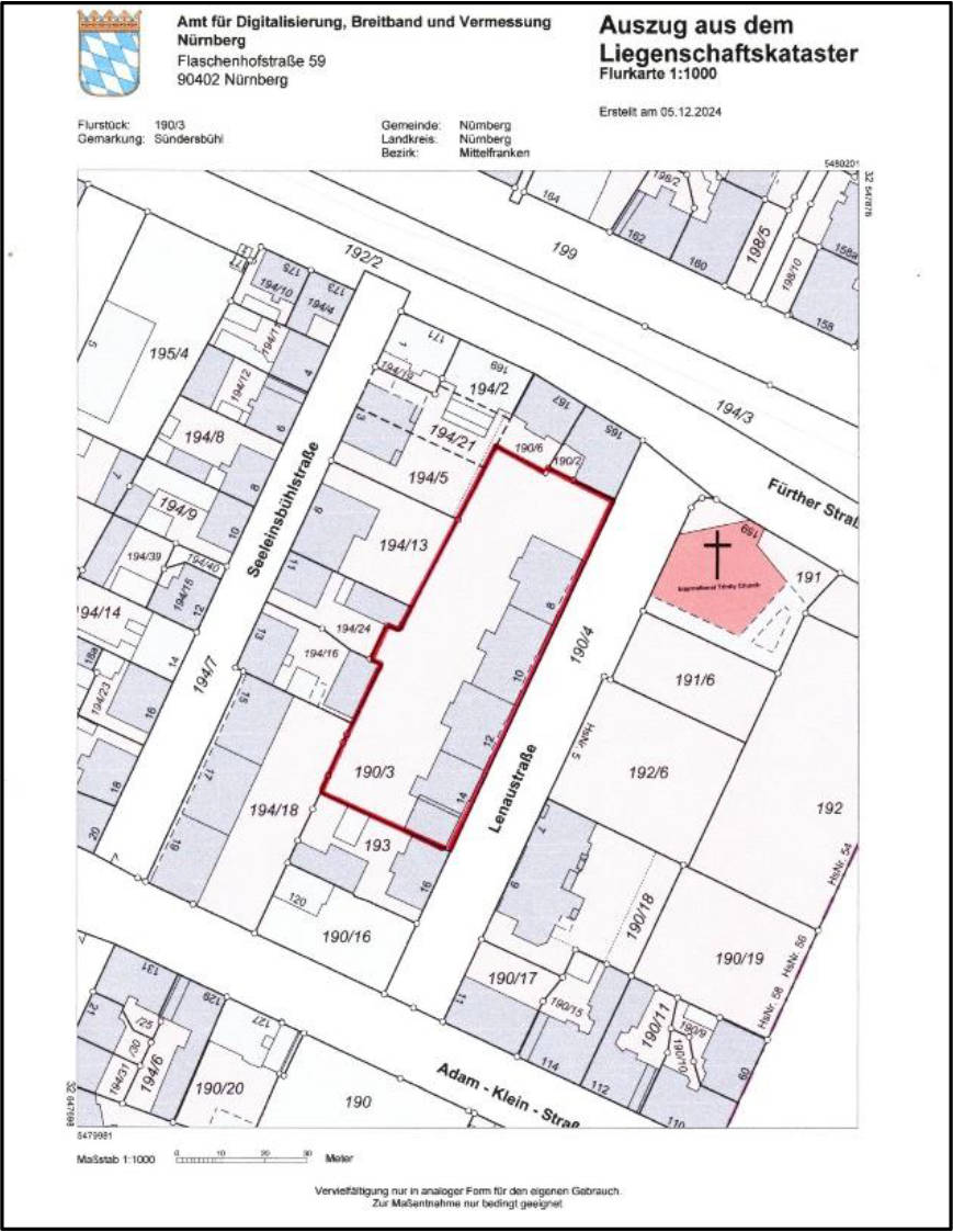 bayern 0009 K 0168/2024 Lenaustraße, 4. OG, rechts 10, 90431 Nürnberg 14