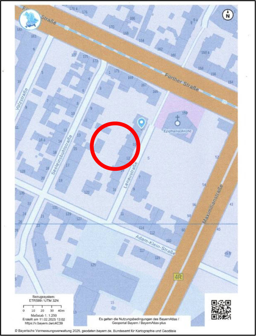 bayern 0009 K 0168/2024 Lenaustraße, 4. OG, rechts 10, 90431 Nürnberg 15
