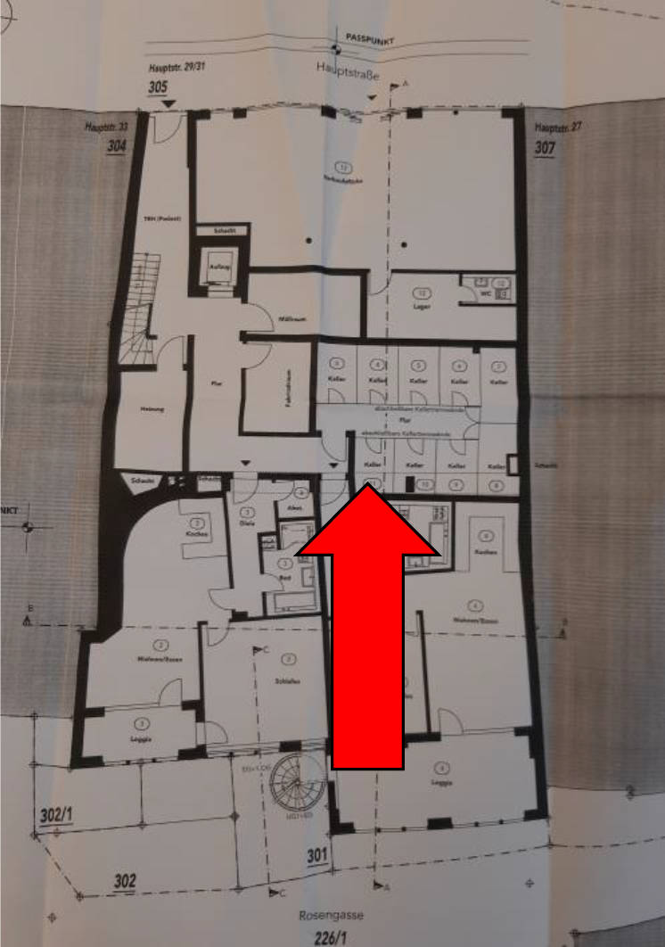 Eigentumswohnung (3 bis 4 Zimmer), 103,43/1000 ME an Wohnung im DG mit Galerie und Dachterasse sowie Diele im 2. OG und Kellerraum im EG SE-Nr. 11 und 1/1000 ME an Garagenstellplatz im Aufteilungsplan bezeichnet mit Nr. 13 im 2 UG in Hauptstraße 29, 31 und Rosengasse 8, 91257 Pegnitz - Bild 3