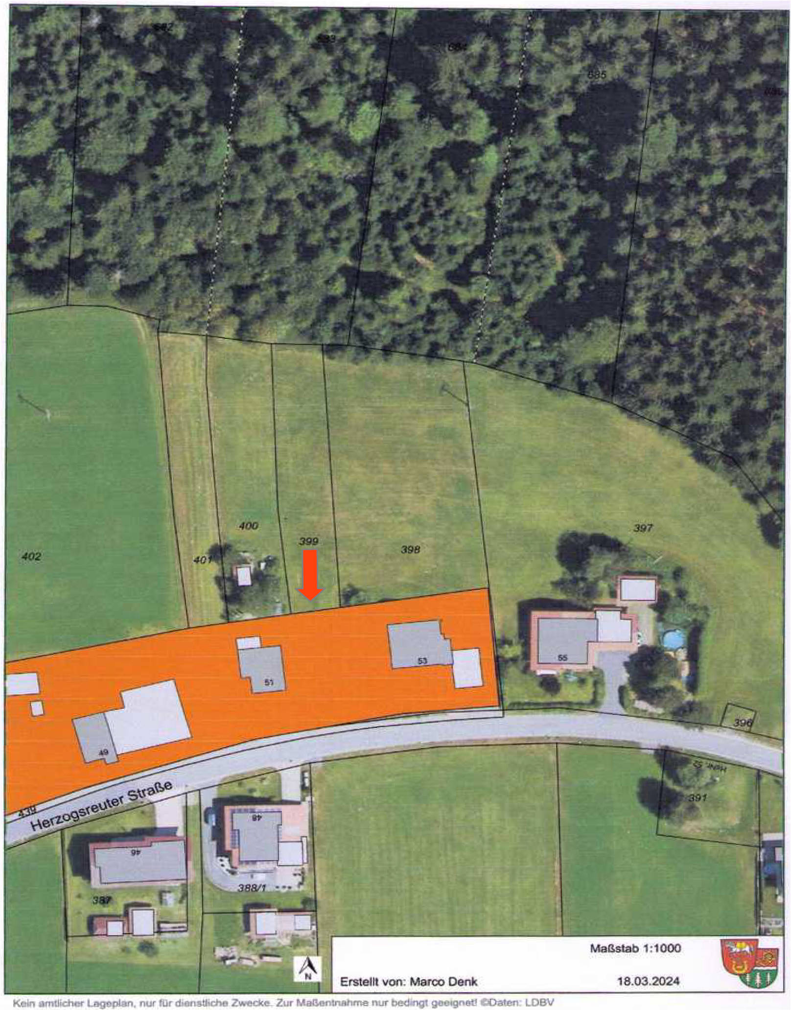 land- und forstwirtschaftlich genutztes Grundstück in Nähe Herzogsreuter Straße, 94146 Hinterschmiding - Bild 3