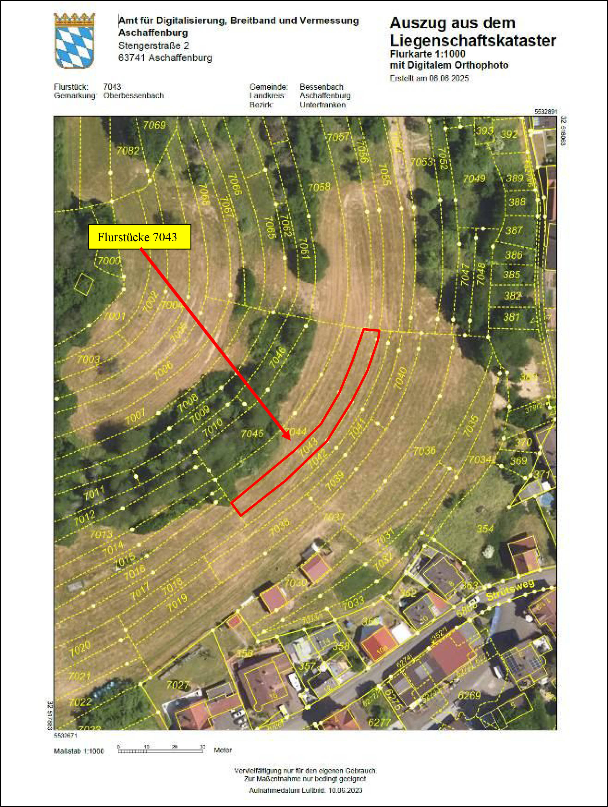 Wald (Holzung), Ackerland in Heidmanns Heidberg und Vordere Strüt, 63834 Bessenbach, Oberbessenbach - Bild 3