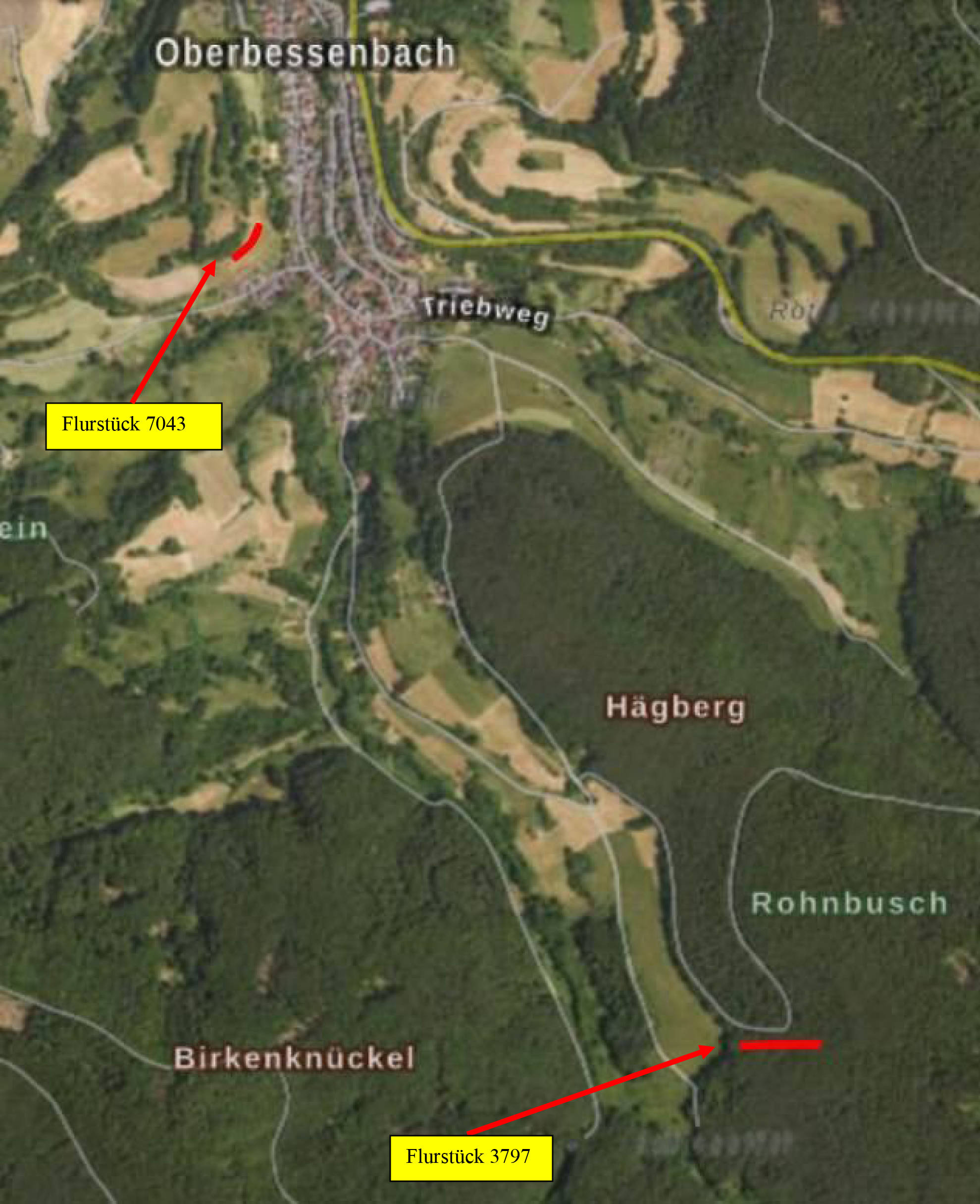 Wald (Holzung), Ackerland in Heidmanns Heidberg und Vordere Strüt, 63834 Bessenbach, Oberbessenbach - Bild 4