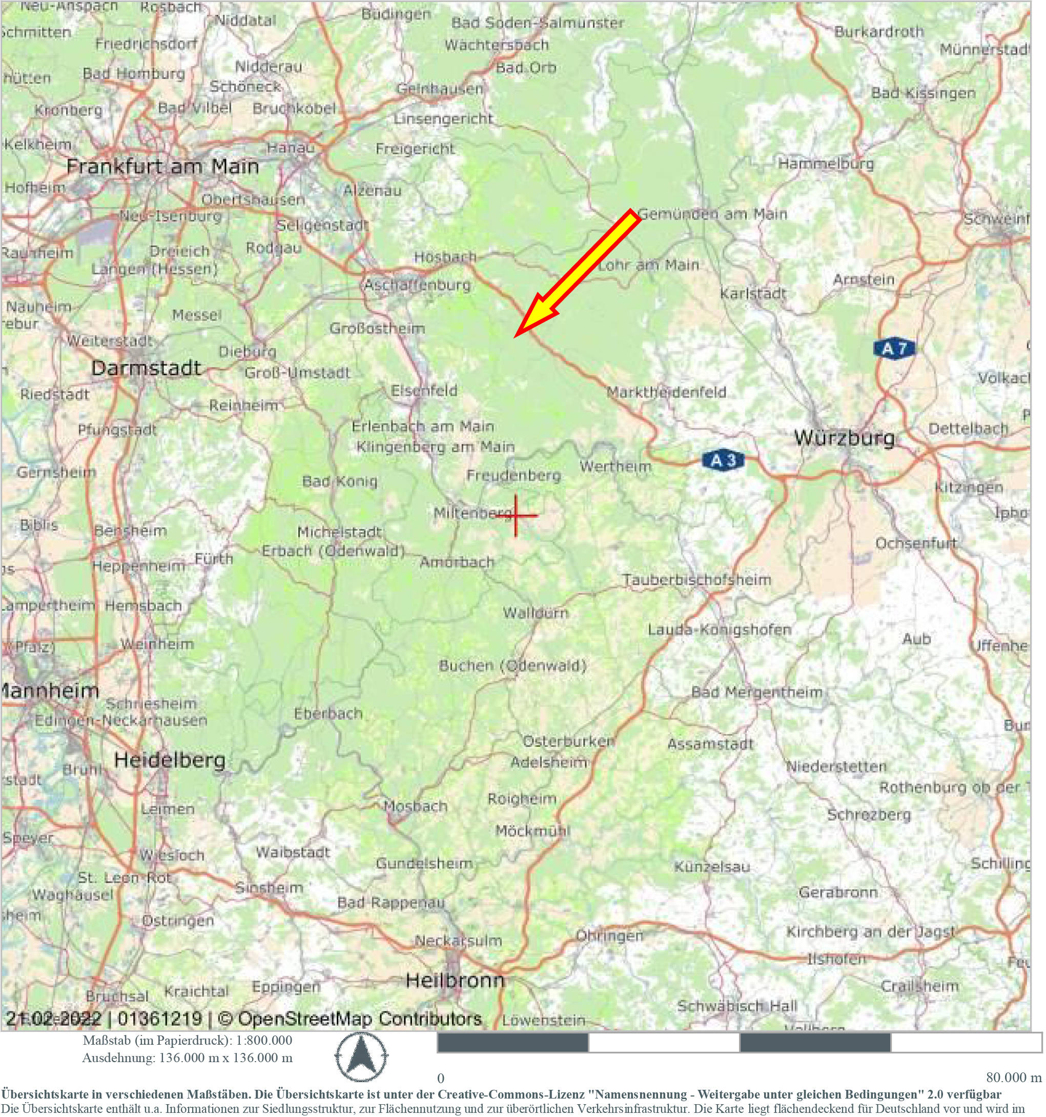 Wald (Holzung), Ackerland in Heidmanns Heidberg und Vordere Strüt, 63834 Bessenbach, Oberbessenbach - Bild 2