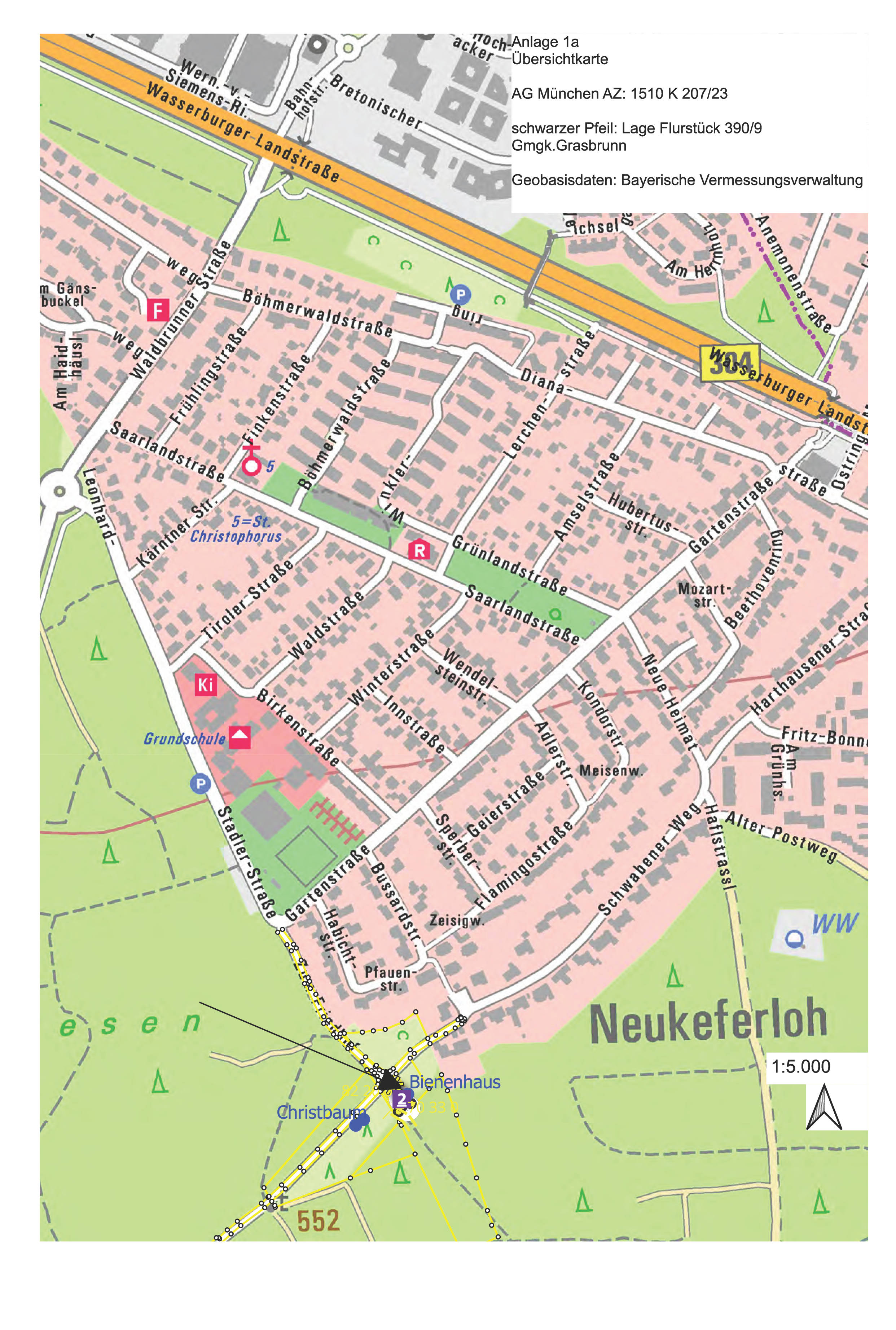 land- und forstwirtschaftlich genutztes Grundstück in südlich d. Wasserburger Landstraße, ca. 100 m vom Wohngebiet, 00000 Neukeferloh (Gemeindegebiet Grasbrunn) - Bild 2
