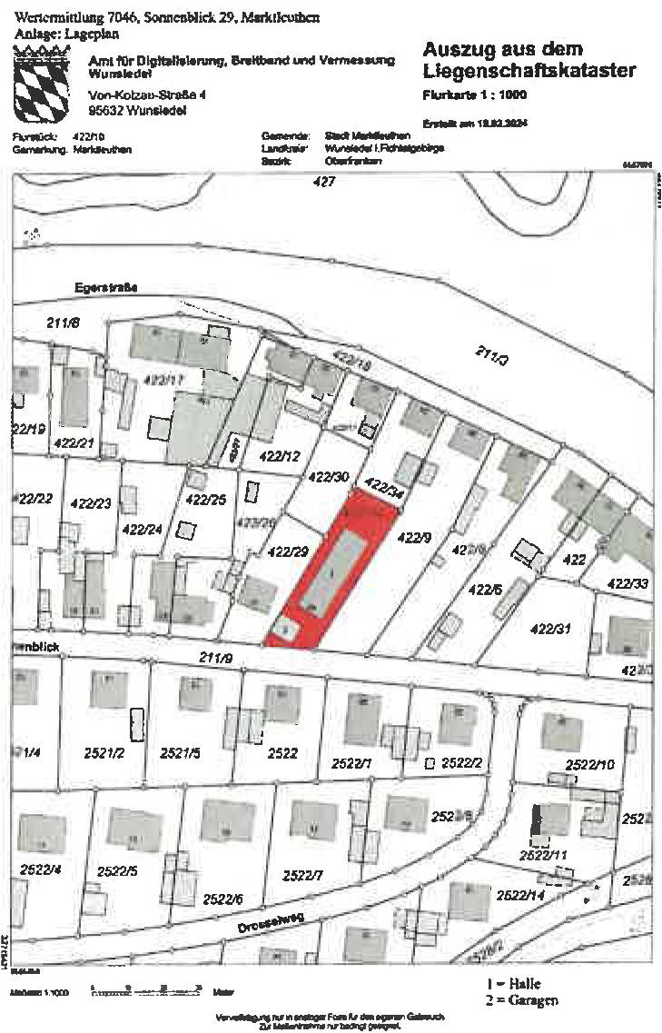Gewerbehalle mit zwei Garagen in Sonnenblick 29, 95168 Marktleuthen