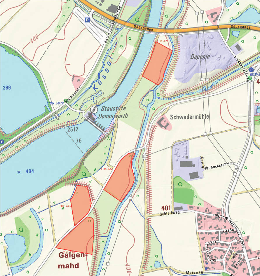 land- und forstwirtschaftlich genutztes Grundstück in Schwedenlänge, Nähe Zusam, Scher, Galgenmahd , 86609 Donauwörth, Zusum - Bild 2