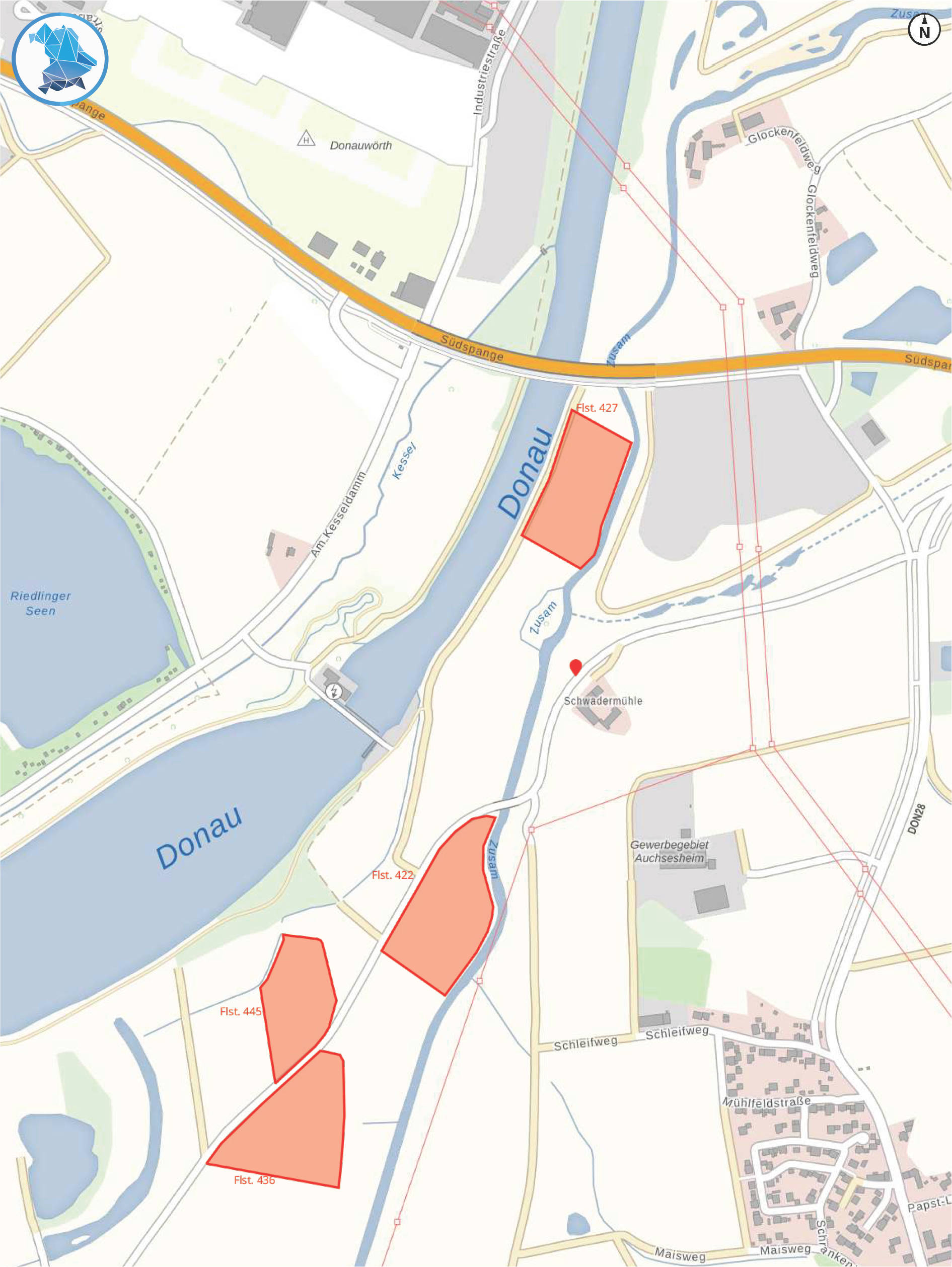 land- und forstwirtschaftlich genutztes Grundstück in Schwedenlänge, Nähe Zusam, Scher, Galgenmahd , 86609 Donauwörth, Zusum - Bild 3