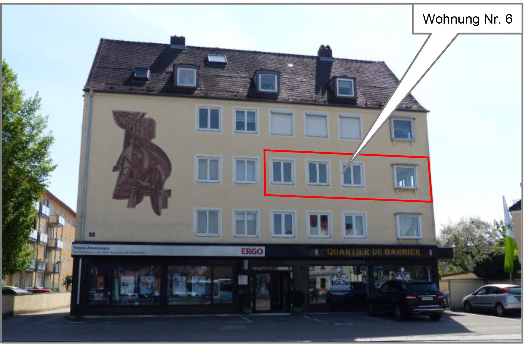 Eigentumswohnung 2 1/2 Zimmer mit Loggia, Kellerraum u. Garage in Goethestraße 50, 85055 Ingolstadt