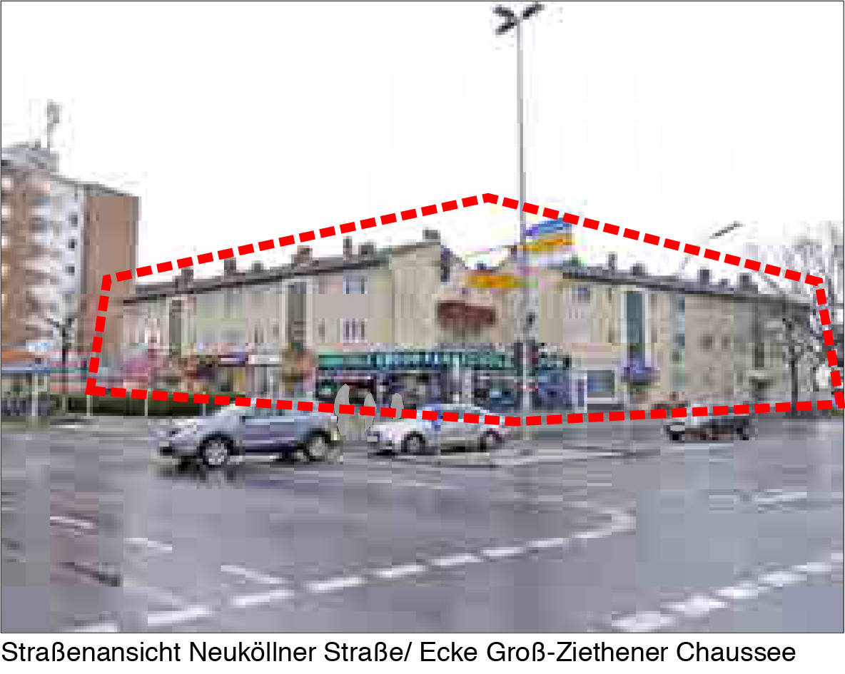 Wohn-/Geschäftshaus, Kfz-Stellplatz, ei- bis dreigeschossiges Mietwohn- und Geschäftshaus in Waßmannsdorfer Chaussee 1, Groß-Ziethener Chaussee 7/9, Neuköllner Str. 352/356, Neuköllner Straße 346/350, 12355 Berlin, Rudow - Bild 4