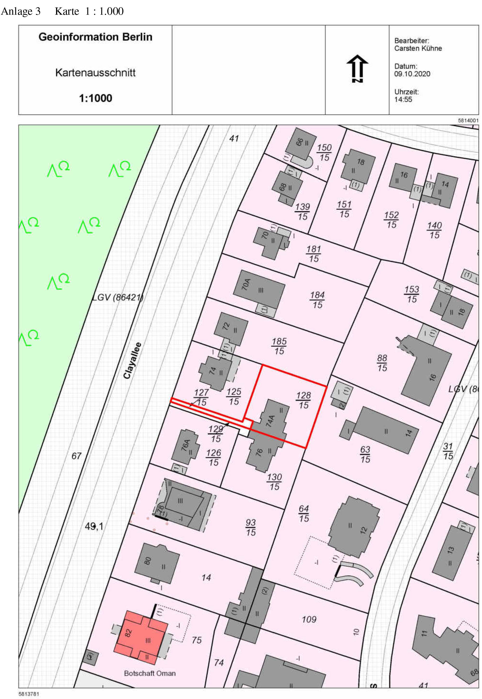 berlin 0076 K 0055/2023 Clayallee  74 A, 14195 Berlin, Dahlem 11