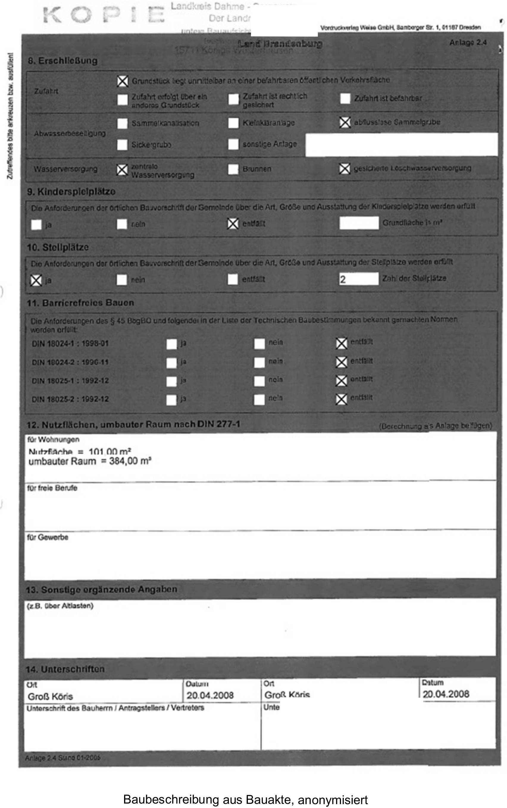 brandenburg 8 K 45/24 Rankenheimer Straße 55, 15746 Groß Köris 27