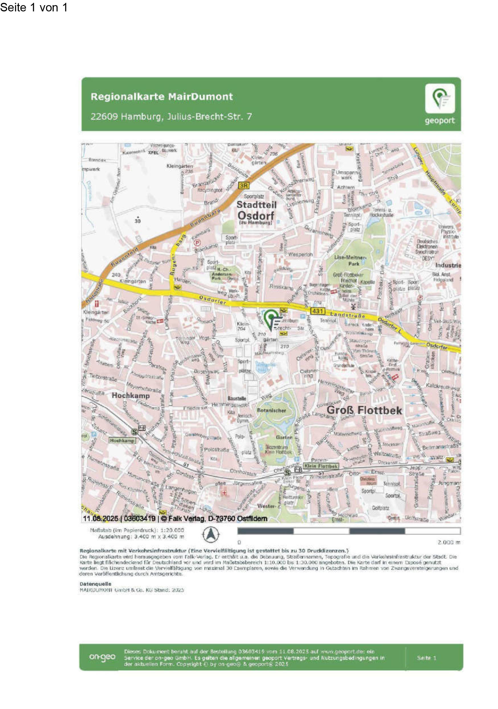 hamburg 541 K 4/25 Julius-Brecht-Straße 7, 22609 Hamburg 26