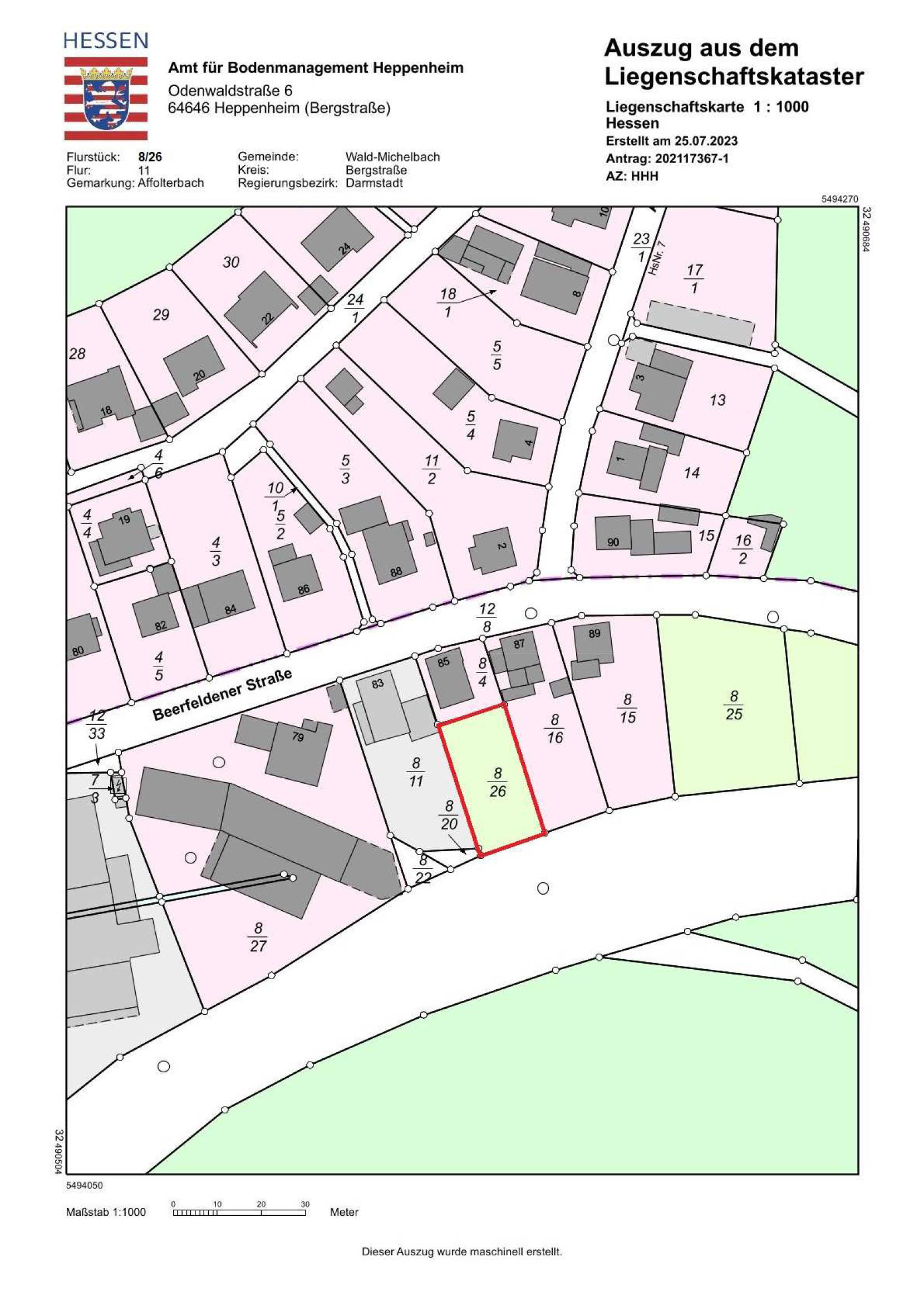 hessen 0003K0002-2023 Beerfeldener Straße 85, 69483 Wald-Michelbach, Affolterbach