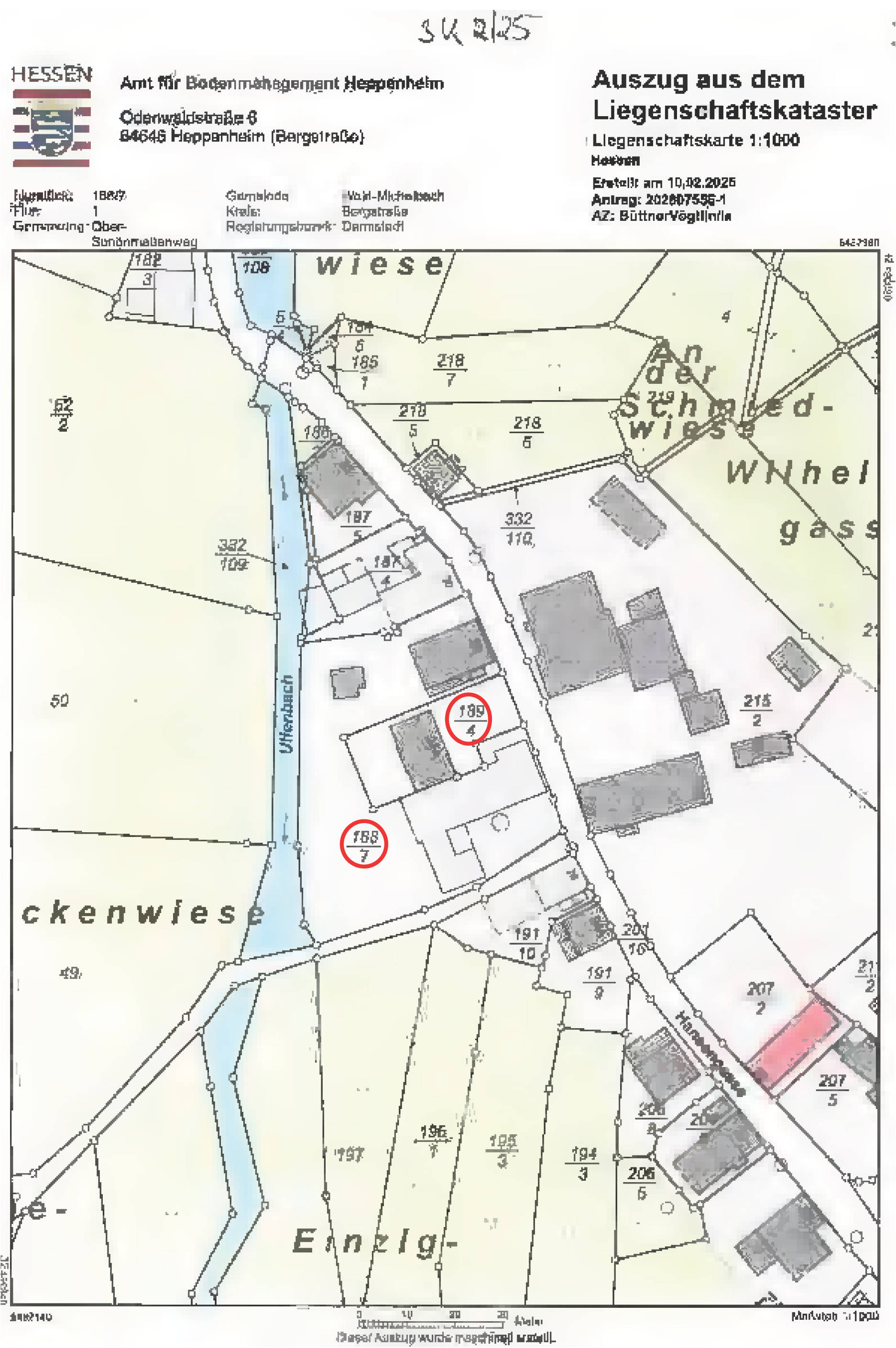 hessen 0003 K 0002/2025 Hansengasse 28, 69483 Wald-Michelbach, Ober-Schönmattenwag 25