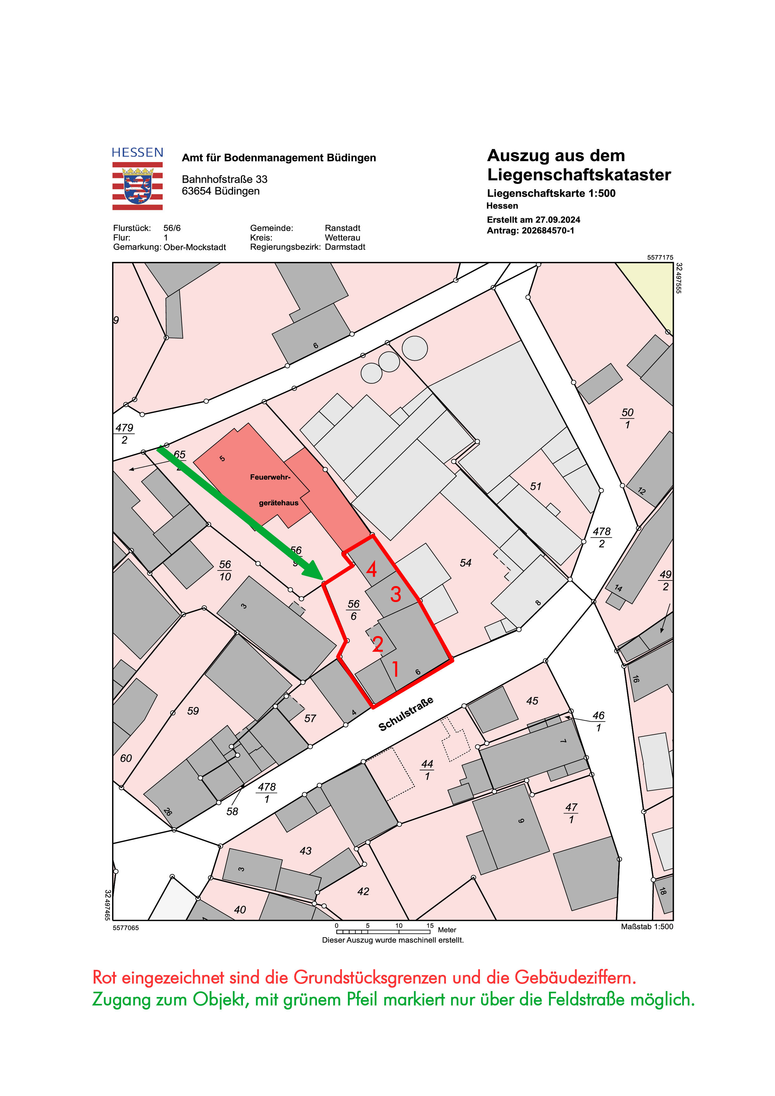 hessen 0007 K 0005/2024 Schulstraße 6, 63691 Ranstadt, Ober-Mockstadt 27