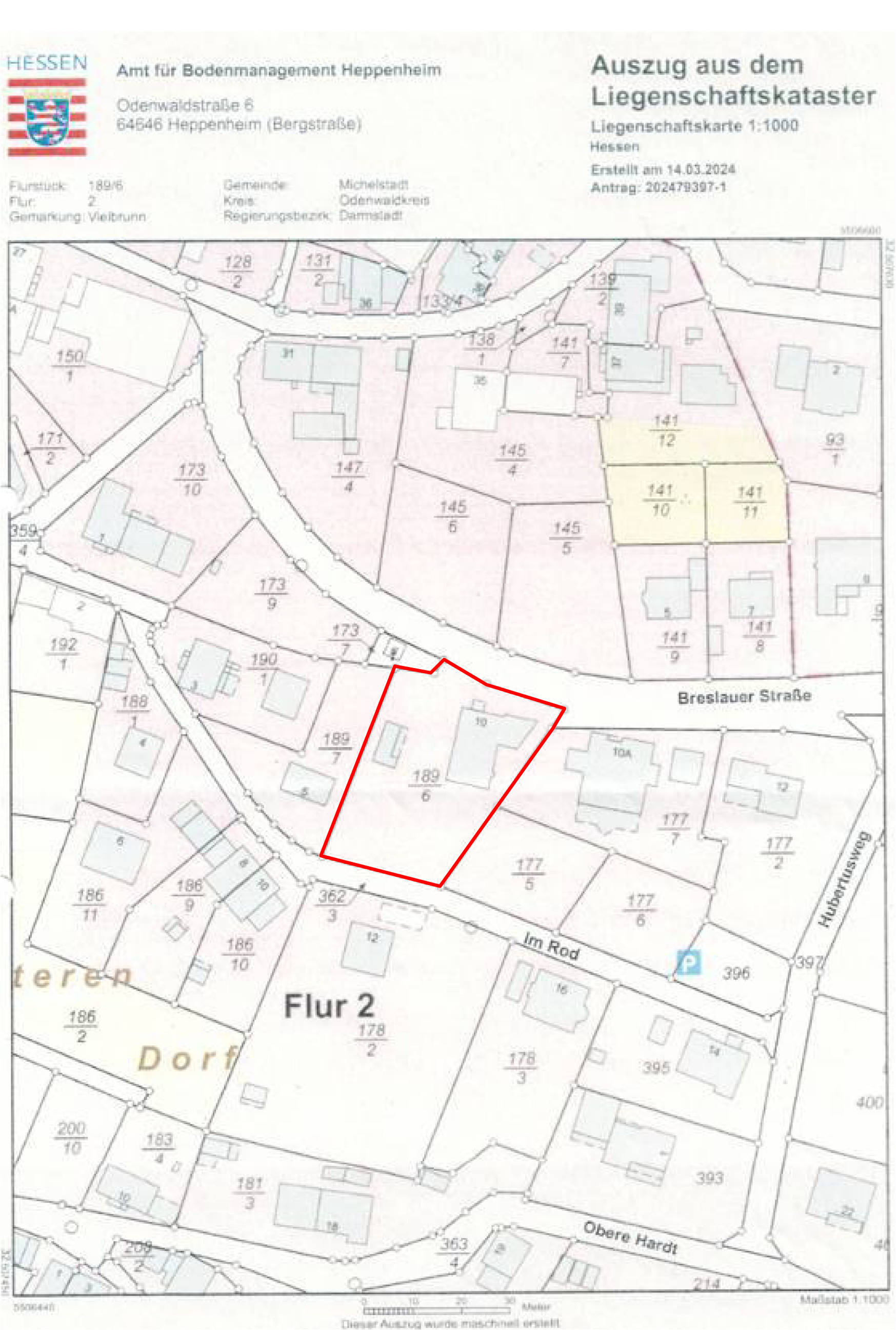 hessen 0021 K 0011/2024 Breslauer Straße 10, 64720 Michelstadt, Vielbrunn 29