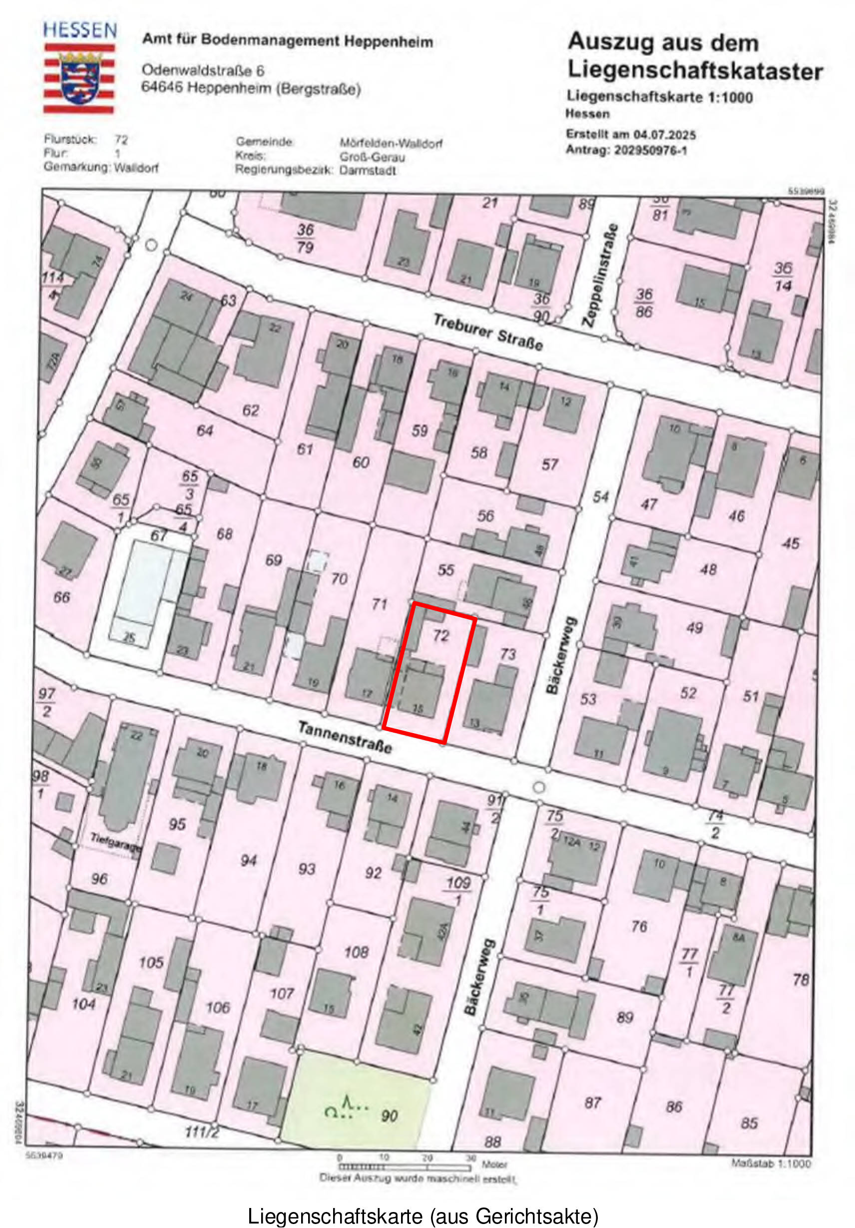 hessen 0024 K 0036/2025 Tannenstraße 15, 64546 Mörfelden-Walldorf, Walldorf 9