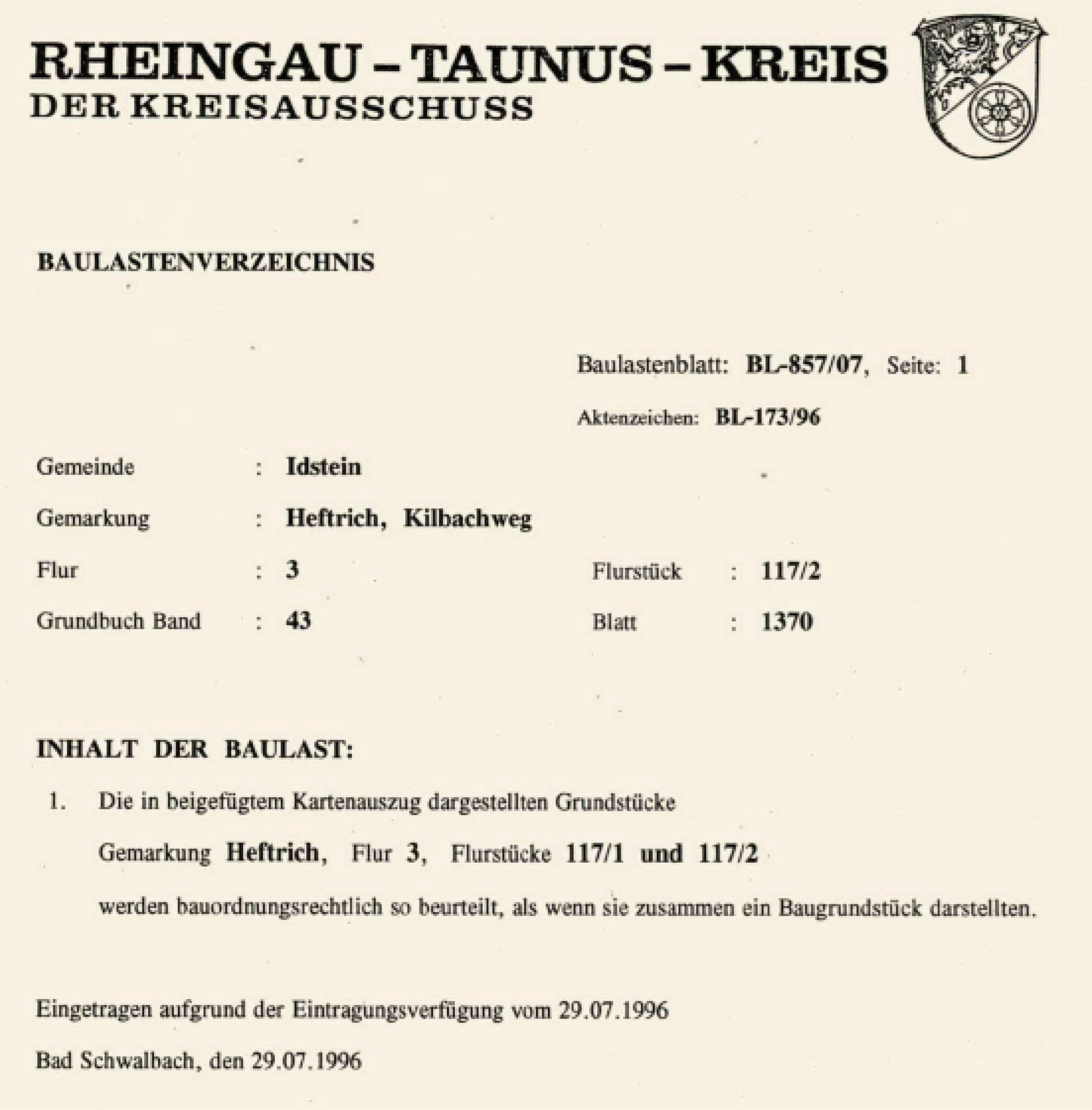 hessen 0042 K 0013/2024 Kilbachweg 19, 65510 Idstein, Heftrich 7