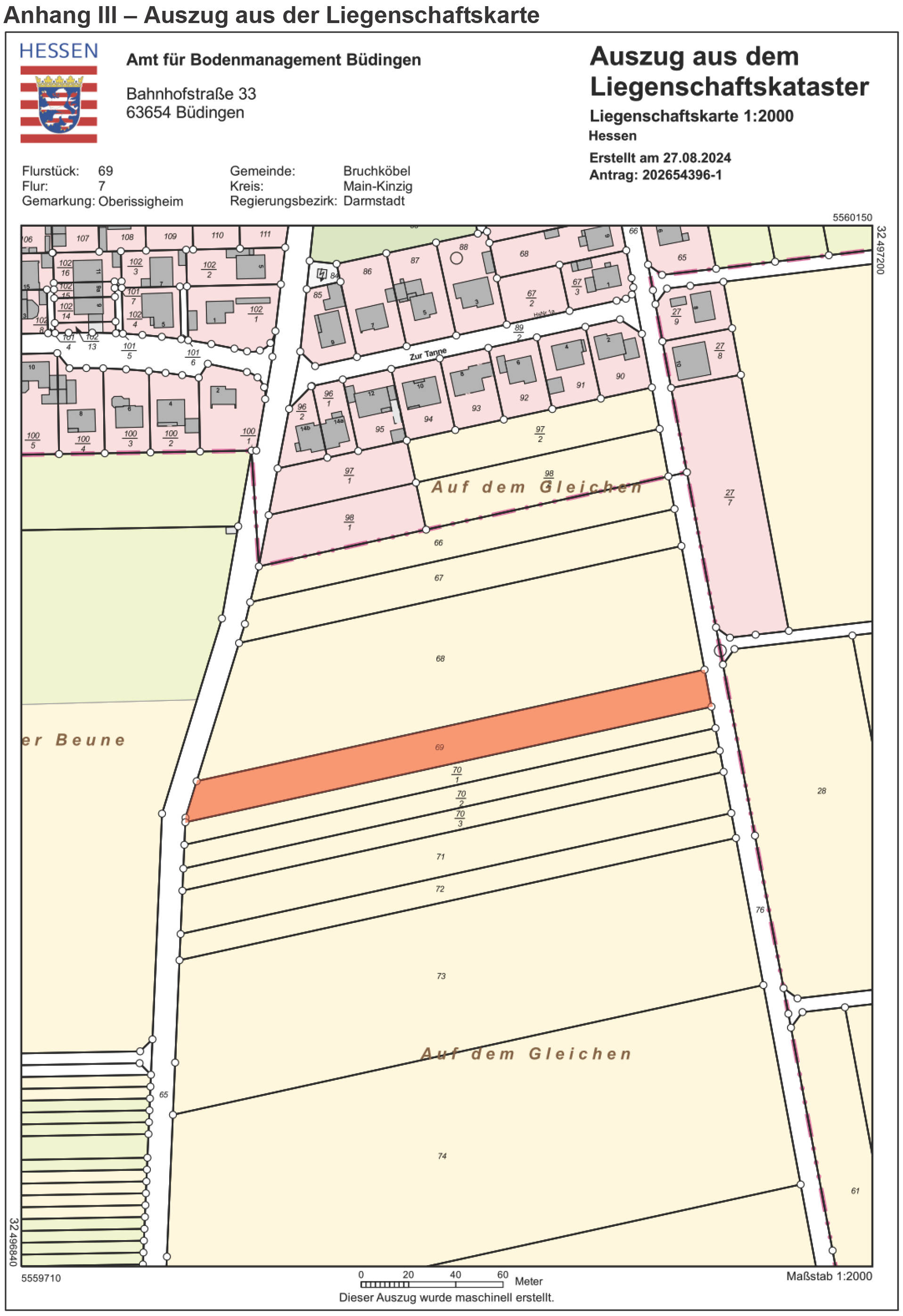 land- und forstwirtschaftlich genutztes Grundstück in auf dem Gleichen, 63486 Bruchköbel, Oberissigheim - Bild 3