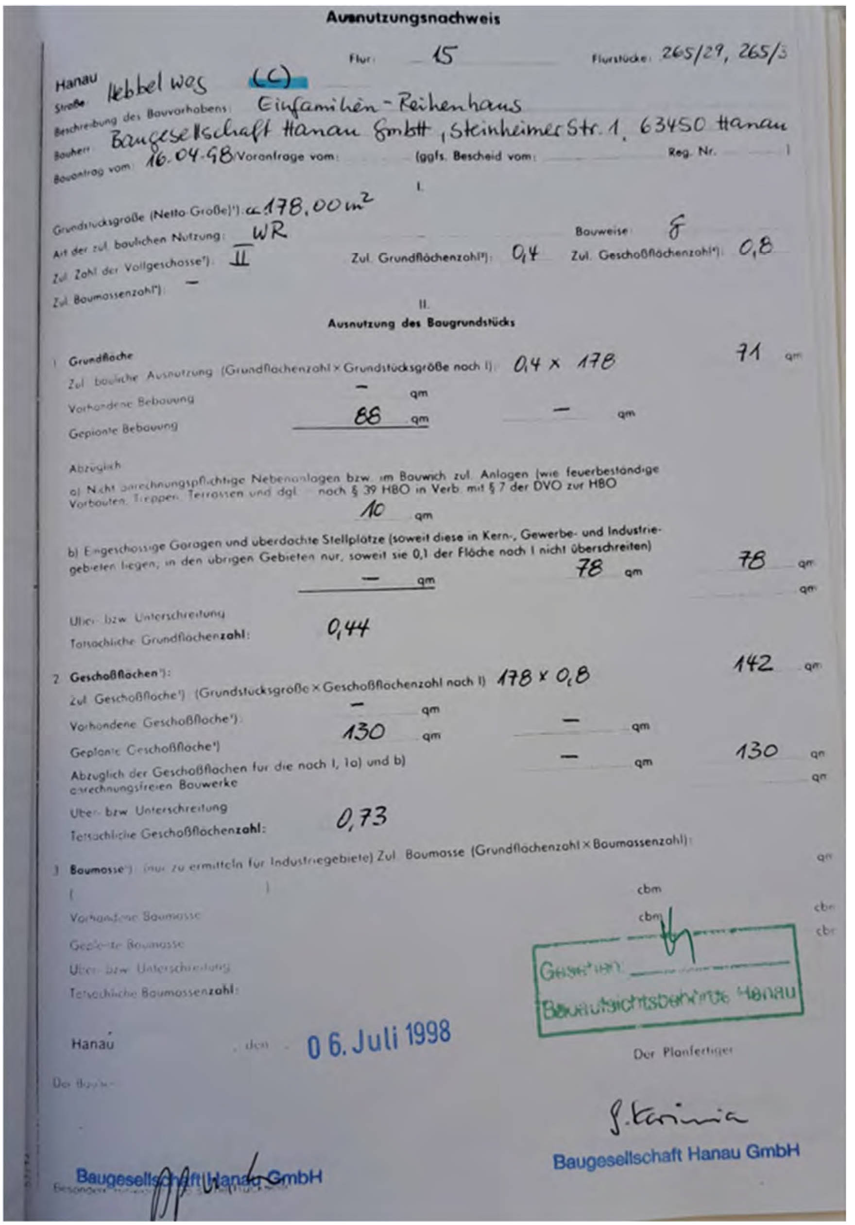 hessen 0042 K 0114/2024 Hebbelweg 13, 63454 Hanau 15