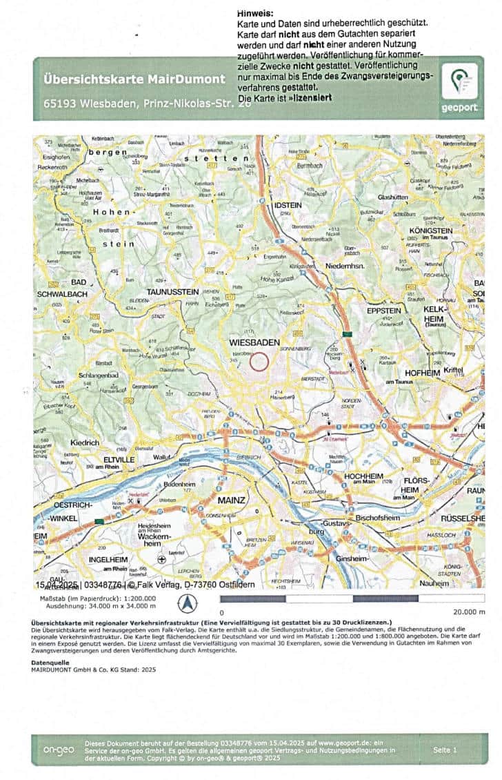 hessen 0061 K 0005/2025 Pinz-Nikolas-Straße 26, 65193 Wiesbaden, Sonnenberg 31