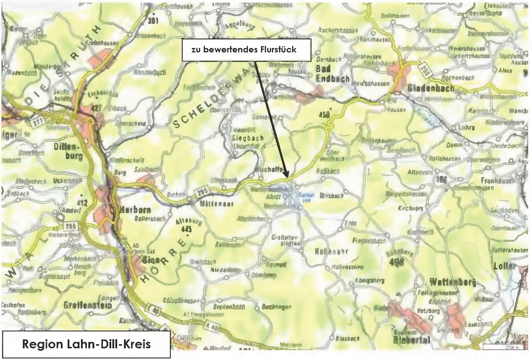 land- und forstwirtschaftlich genutztes Grundstück in In der Langwiese, 35649 Bischoffen, Niederweidbach