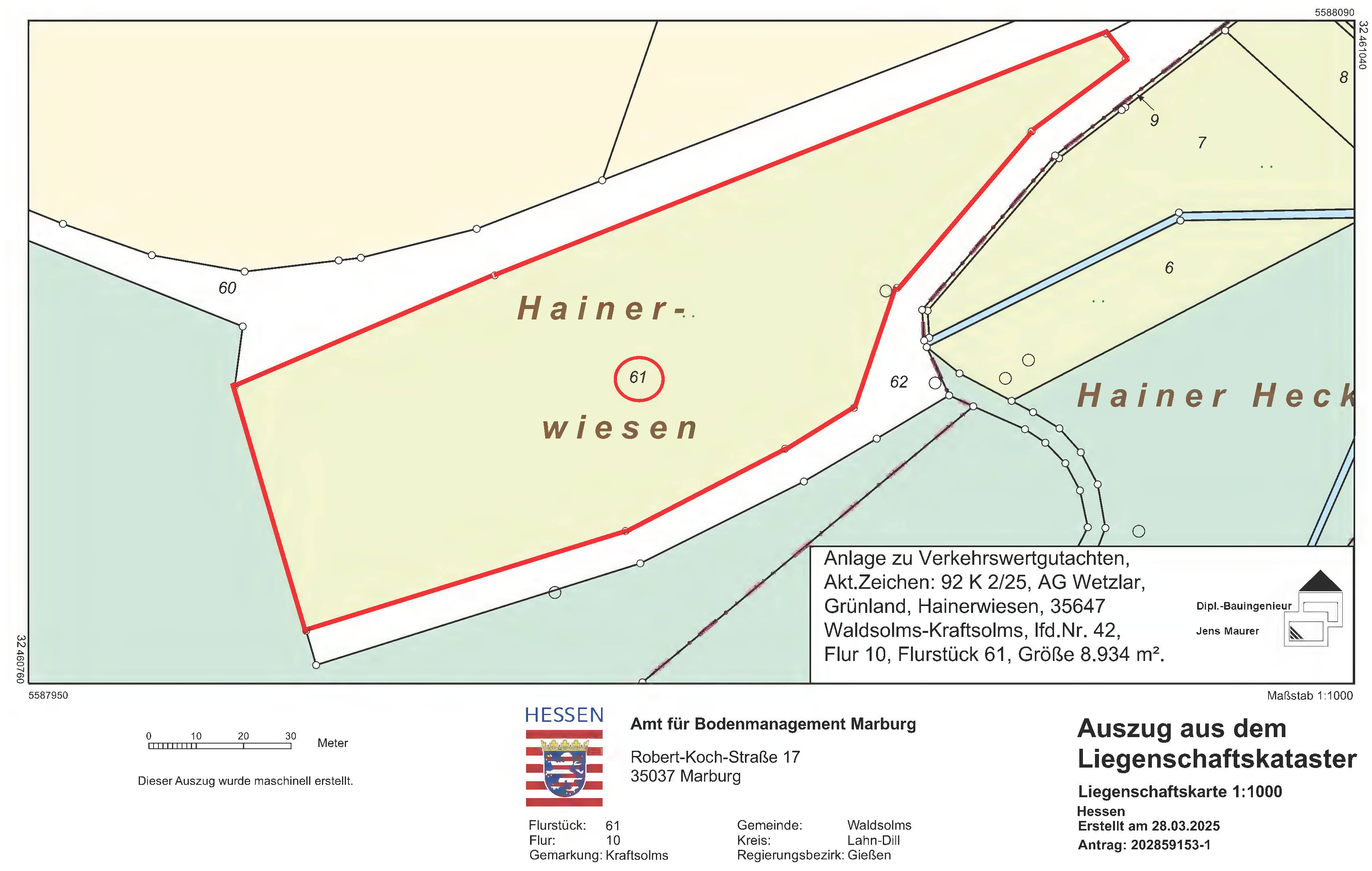 hessen 0092 K 0002/2025 Winger, Minetsfeldchen, Hainerwiesen, Vorm Wäldchen u.a., 35647 Waldsolms, Kraftsolms u. Kröffelbach 21