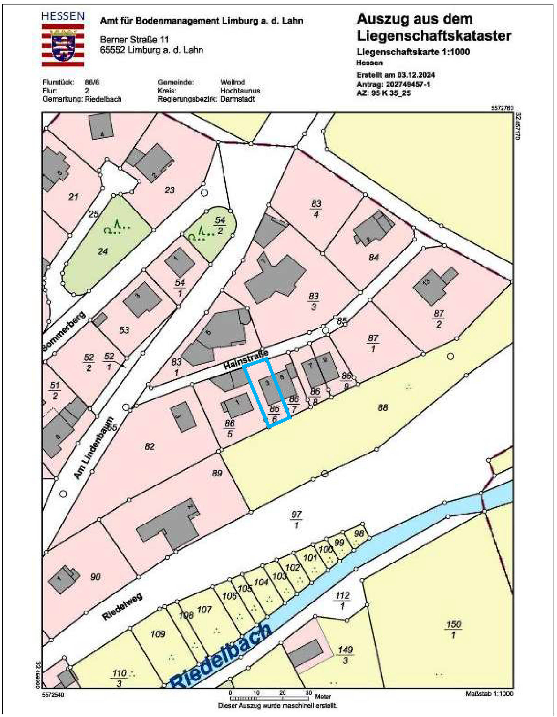 hessen 0095 K 0035/2024 Hainstraße, 61276 Weilrod, Riedelbach 6