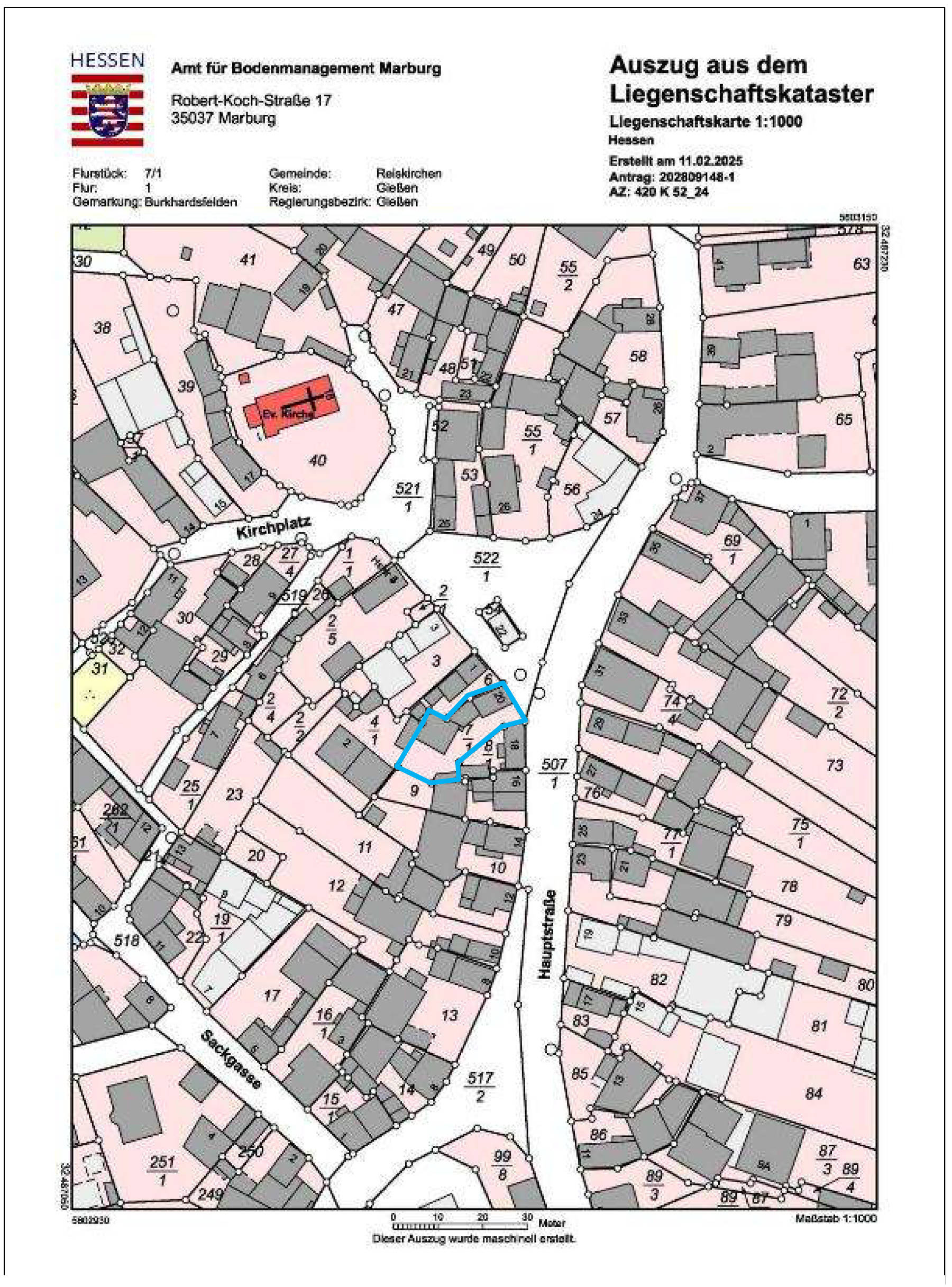 hessen 0420K0052/2024 Hauptstraße 20, 35447 Reiskirchen, Burkhardsfelden 7