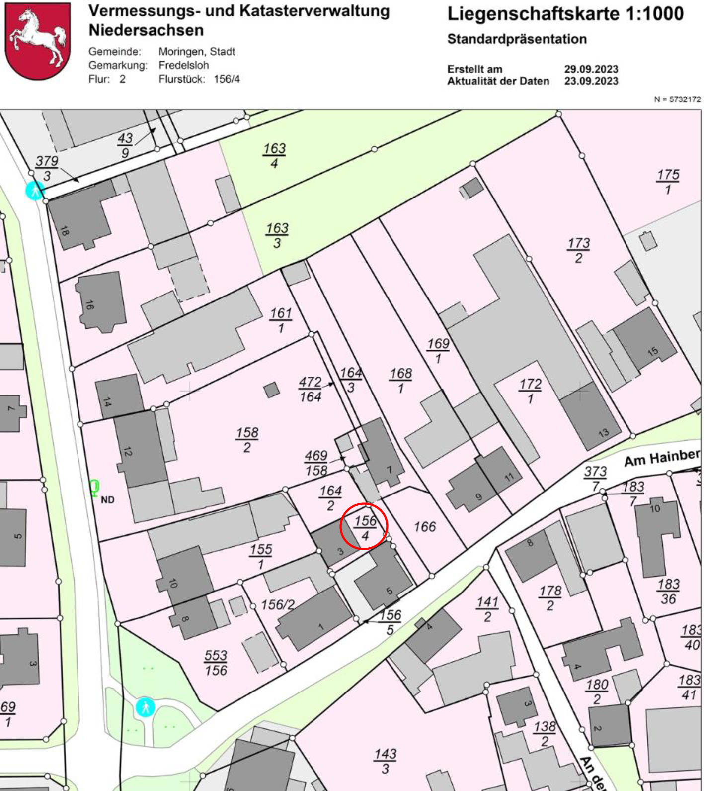 niedersachsen 0006 K 0011/2023 Am Hainberg 3, 37186 Moringen, Fredelsloh 6