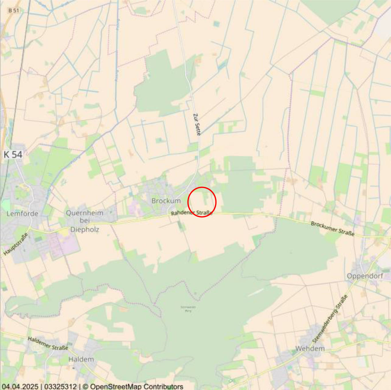 unbebautes Grundstück in Im neuen Lande, 49448 Brockum