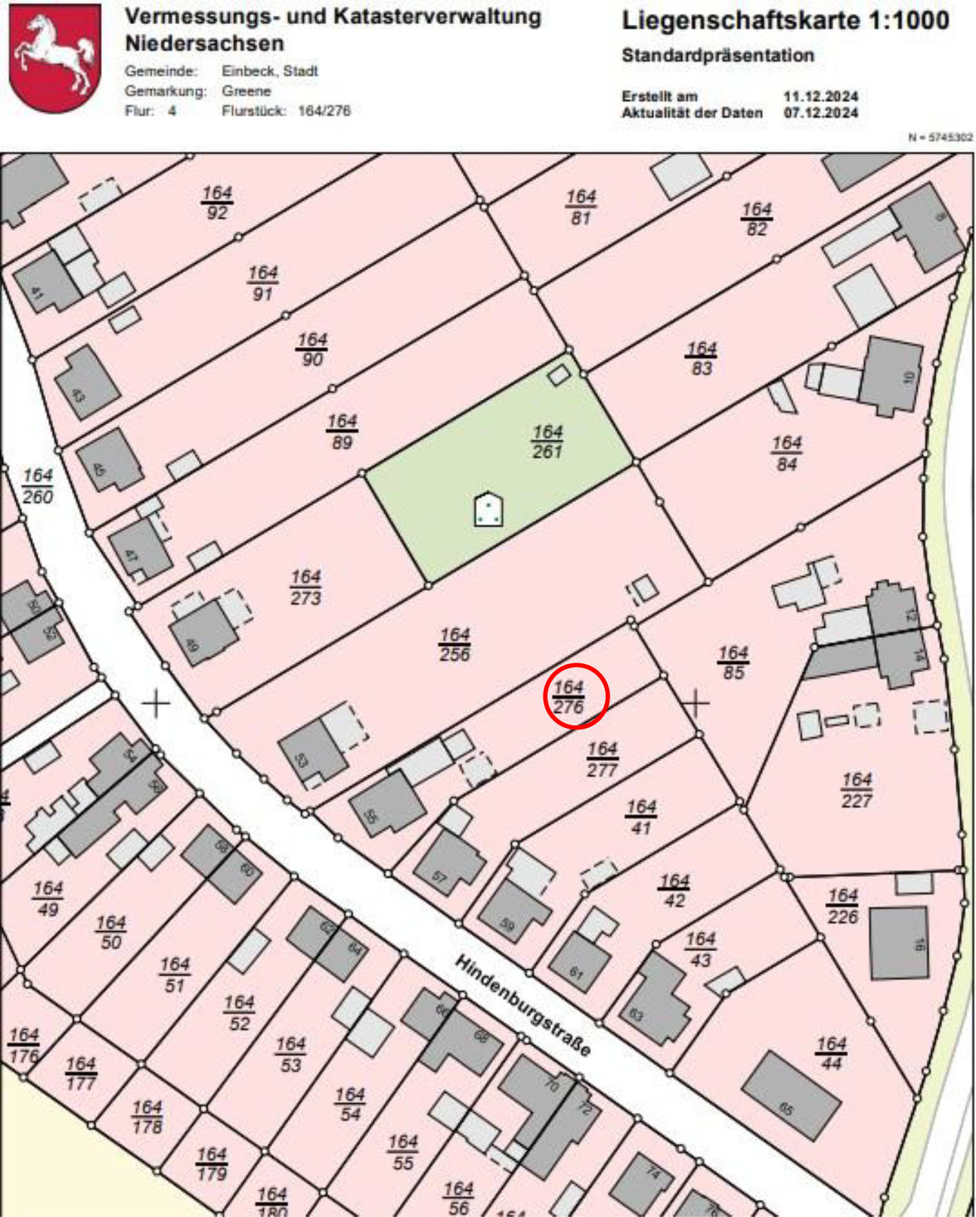 niedersachsen 0022 K 0017/2024 Hindenburgstr. 55, 37574 Einbeck, Greene 12