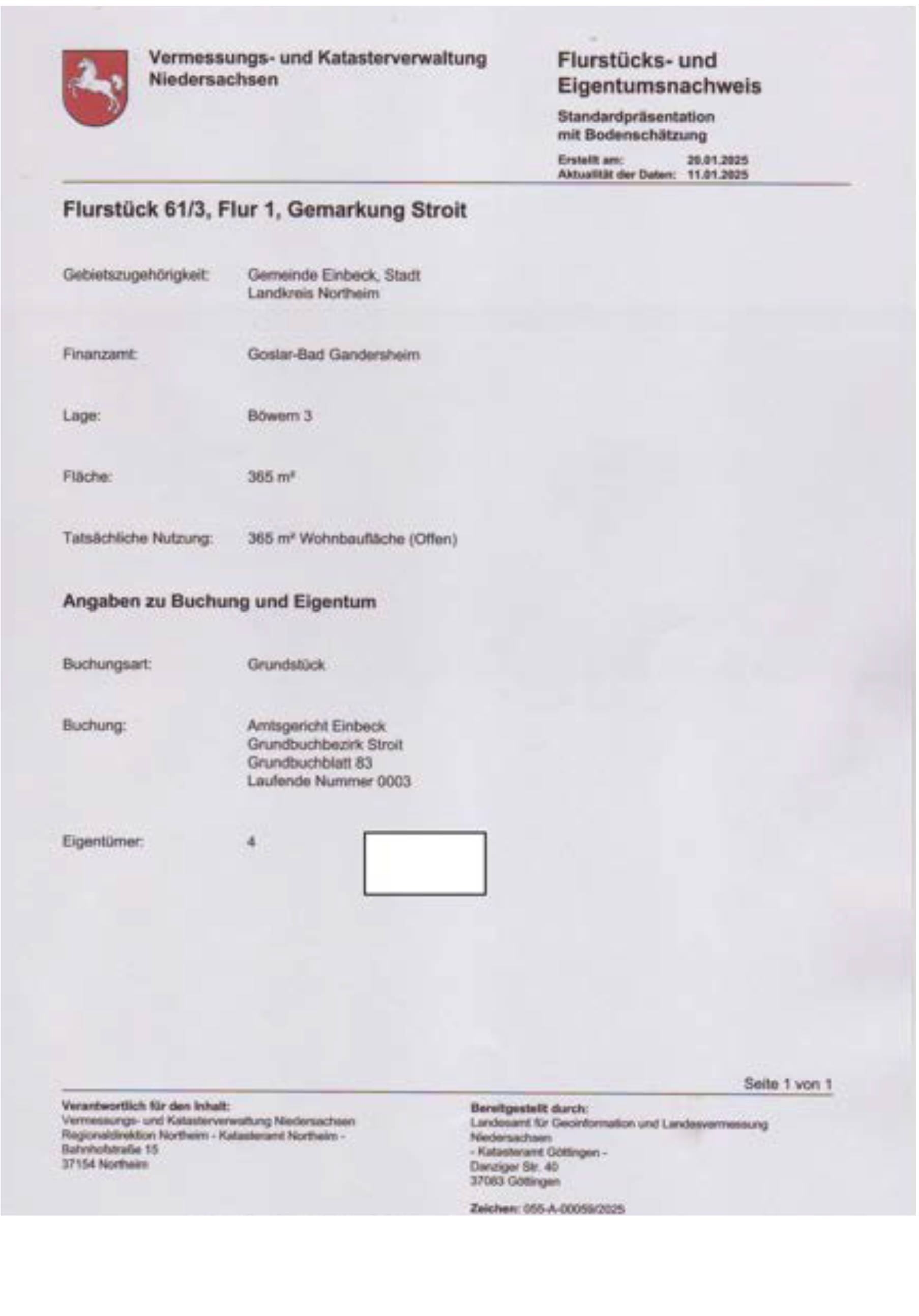 niedersachsen 0022 K 0018/2024 Böwern 3, 37574 Einbeck, Stroit 22