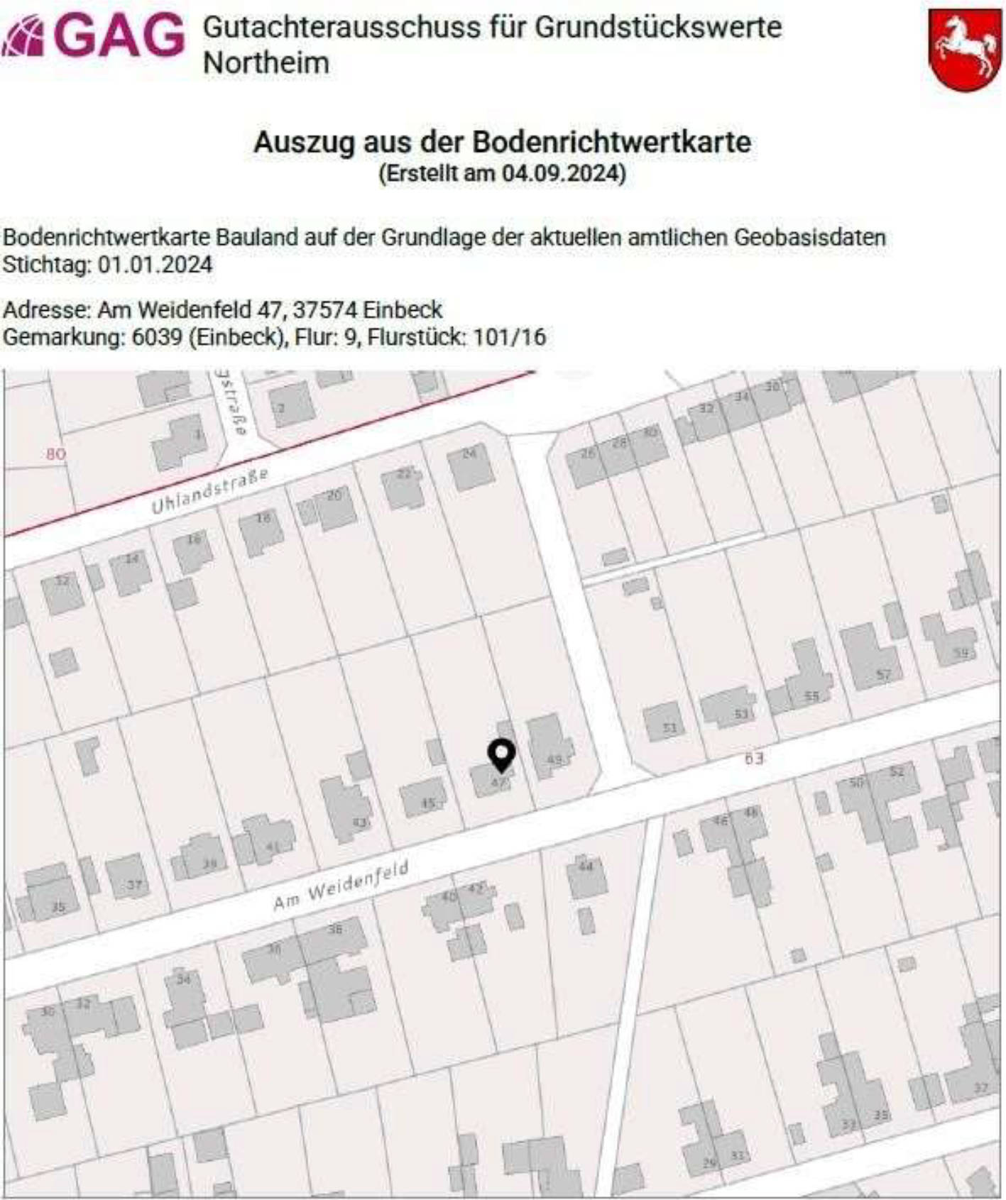 niedersachsen 0022K0019-2023 Am Weidenfeld 47, 37574 Einbeck