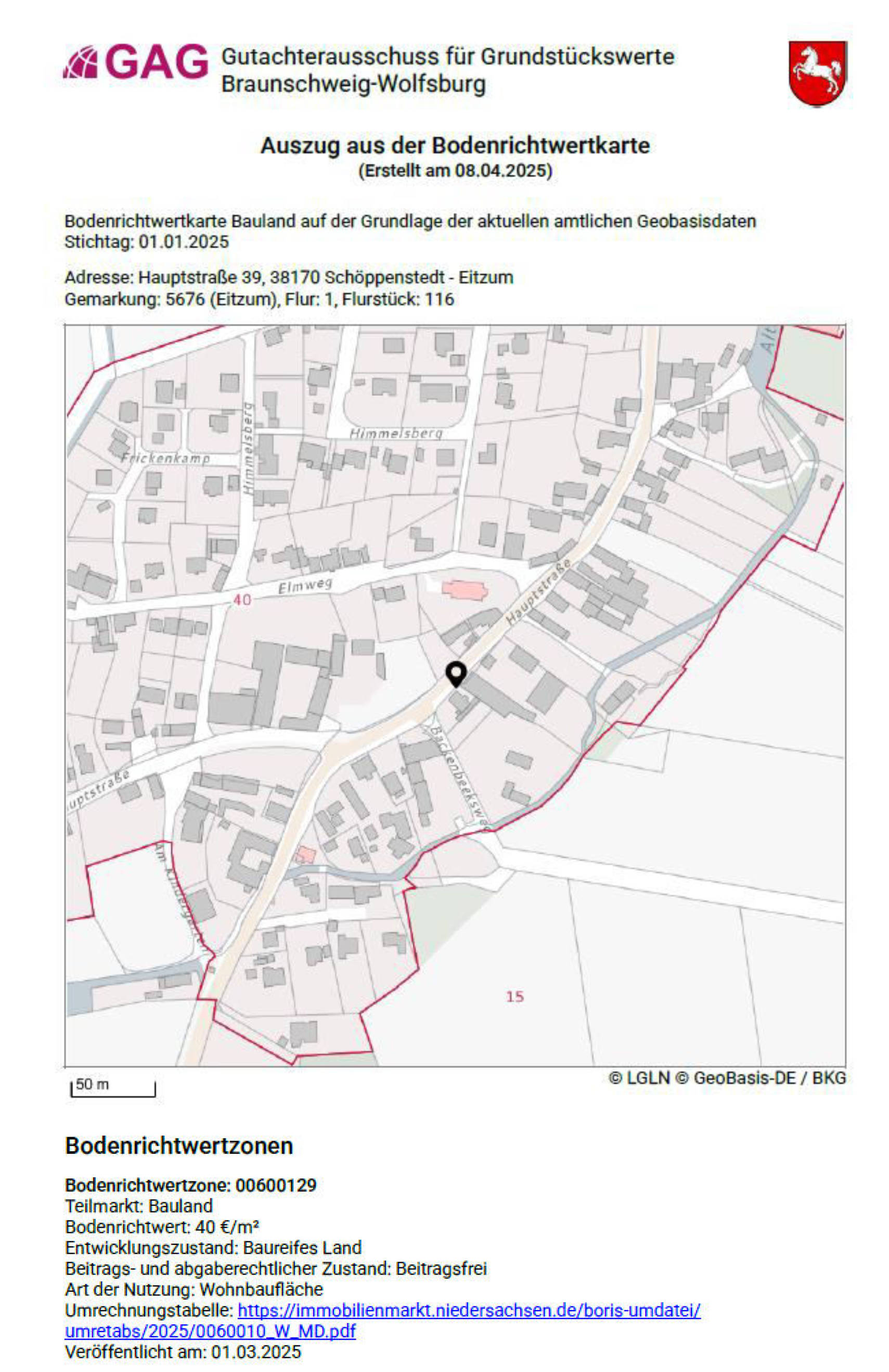 niedersachsen 0023 K 0029/2024 Hauptstraße 39, 38170 Schöppenstedt, Eitzum 9