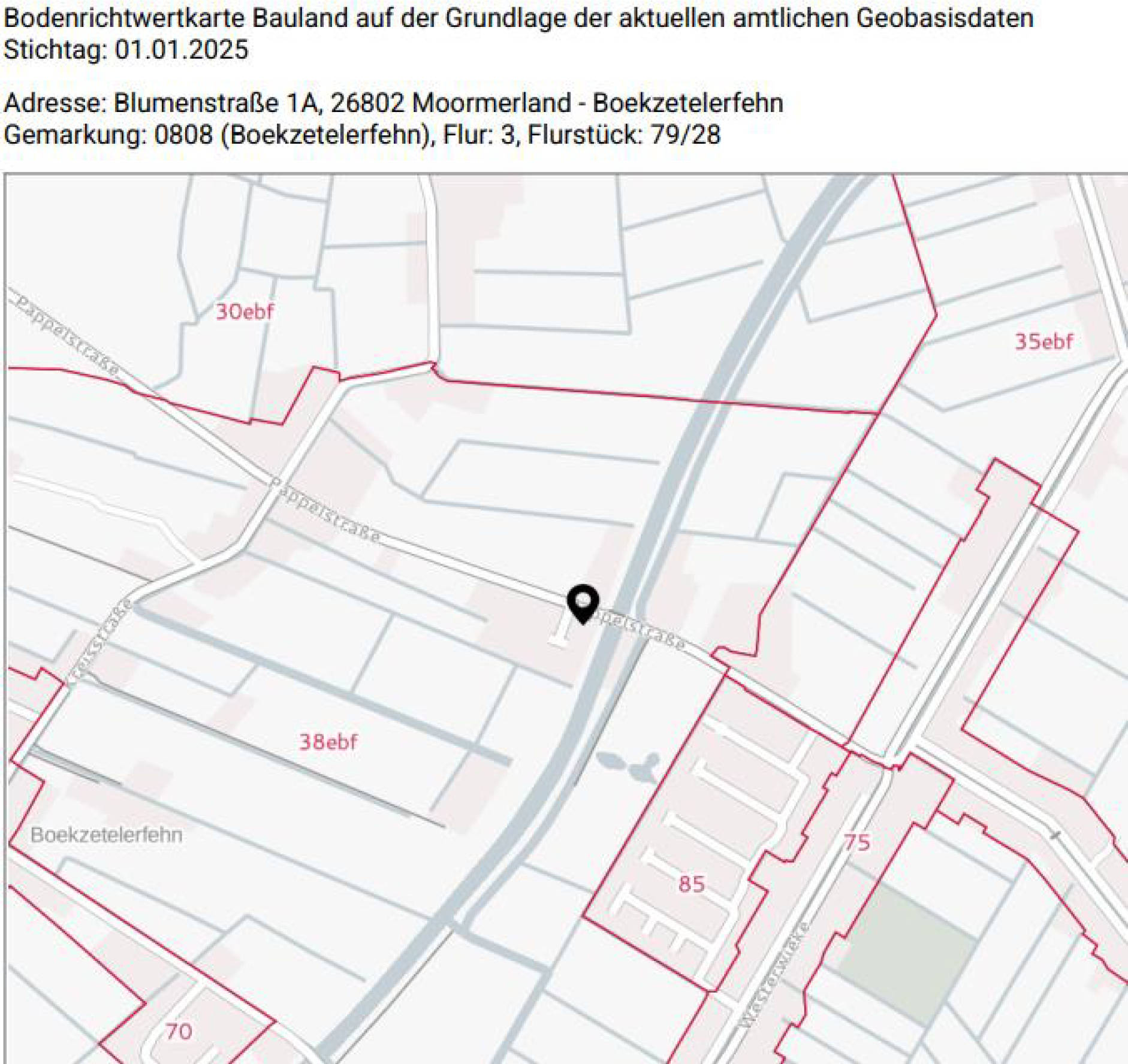 niedersachsen 0135 K 0021/2025 Blumenstraße 1A, 26802 Moormerland, Boekzetelerfehn 8