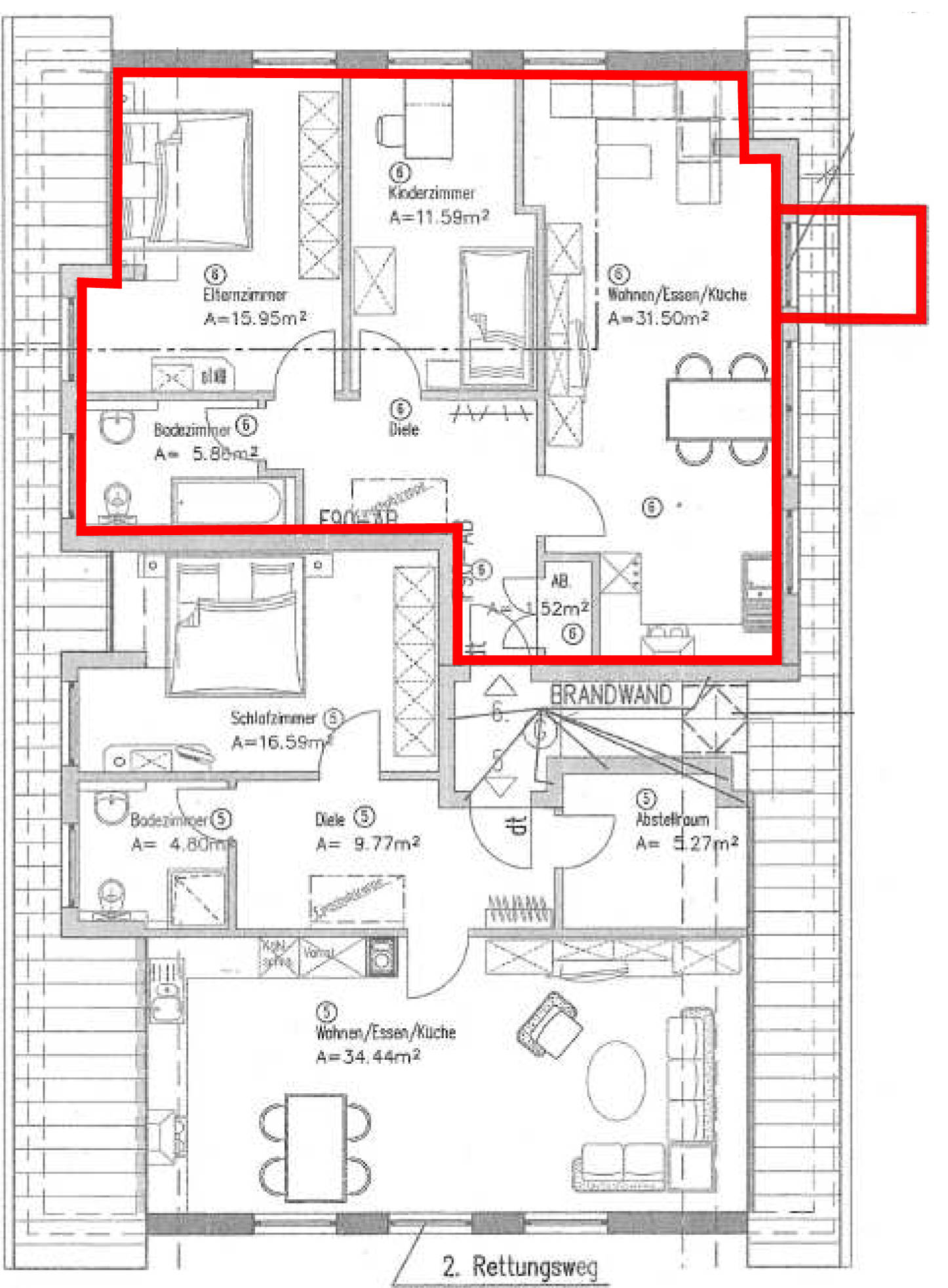 Eigentumswohnung (3 bis 4 Zimmer), Sondernutzungsrechte an einer Pkw-Garage und einem Pkw-Stellplatz im Freien in Alter Schulweg 13, 51588 Nümbrecht, Drinsahl - Bild 3