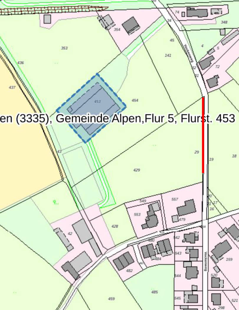 land- und forstwirtschaftlich genutztes Grundstück, land- und forstwirtschaftlich genutztes Grundstück, land- und forstwirtschaftlich genutztes Grundstück, land- und forstwirtschaftlich genutztes Grundstück, land- und forstwirtschaftlich genutztes Grundstück, land- und forstwirtschaftlich genutztes Grundstück, land- und forstwirtschaftlich genutztes Grundstück, mit Bewegungshalle und Stalltrakt in Mooßweg, Vockenweg, 46519 Alpen, Menzelen - Bild 5