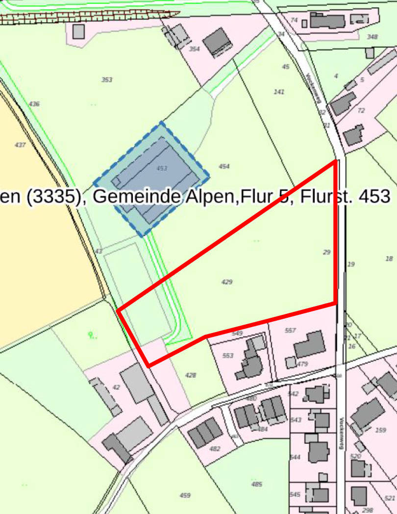land- und forstwirtschaftlich genutztes Grundstück, land- und forstwirtschaftlich genutztes Grundstück, land- und forstwirtschaftlich genutztes Grundstück, land- und forstwirtschaftlich genutztes Grundstück, land- und forstwirtschaftlich genutztes Grundstück, land- und forstwirtschaftlich genutztes Grundstück, land- und forstwirtschaftlich genutztes Grundstück, mit Bewegungshalle und Stalltrakt in Mooßweg, Vockenweg, 46519 Alpen, Menzelen - Bild 3