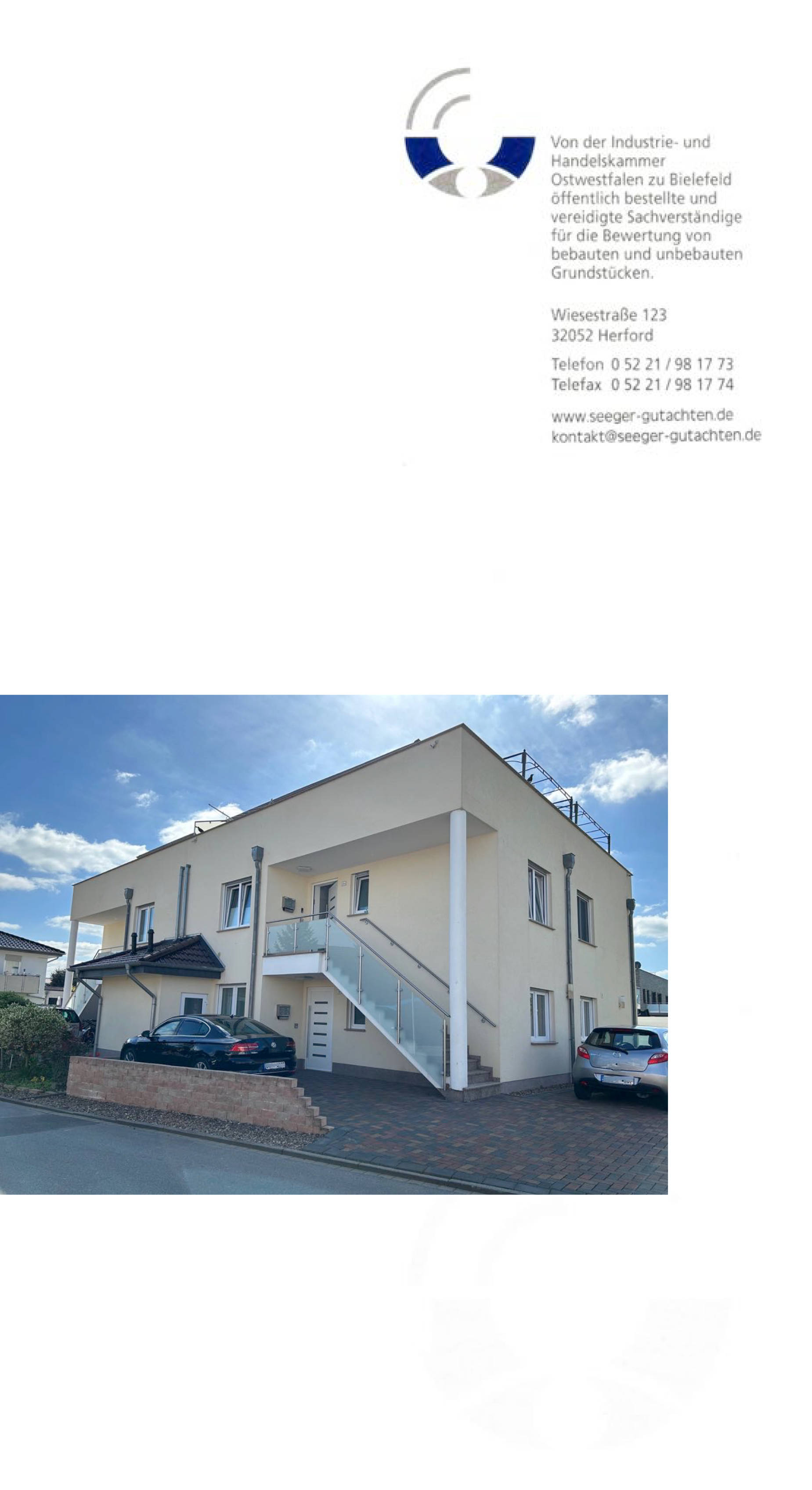 Zweifamilienhaus, 2-geschossige Doppelhaushälfte mit zwei Wohnungen in Wilhelm-Uhe-Straße 36, 32547 Bad Oeynhausen